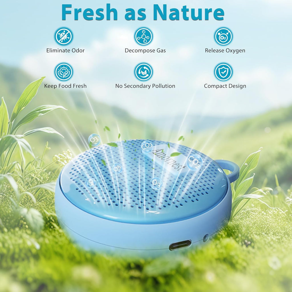 Refrigerator Deodorizer Odor Eliminator, Last for 10 Yeas Fridge Deodorizer Compact Fridge Freshener Deodorizer More Effective Than Baking Soda Bamboo Air Purifying Bags,Sky Blue