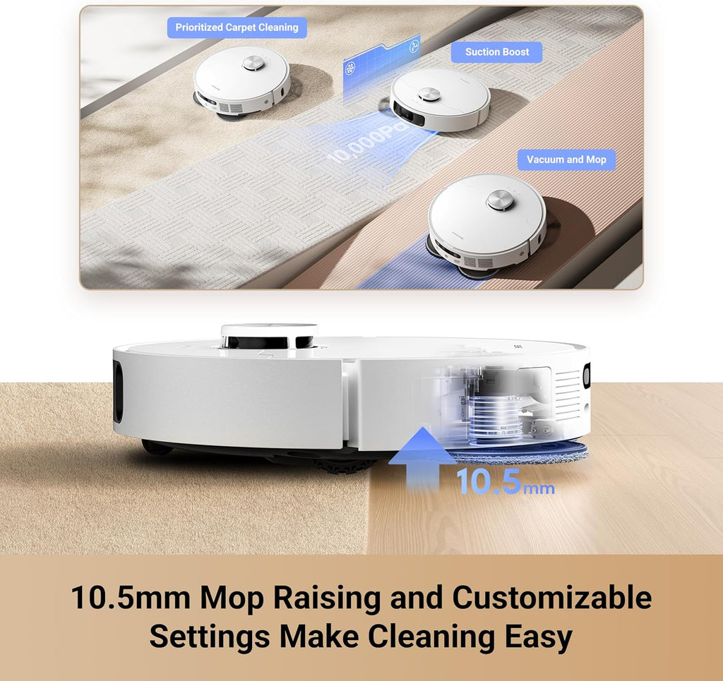 DREAME L10s Ultra Gen 2 Robot Vacuum and Mop, 10,000Pa Suction, MopExtend Tech, All-in-One Base Station, 75 Days Auto-Empty, Mop Self-Washing&Drying, Smart Obstacle Avoidance, Carpet Cleaning