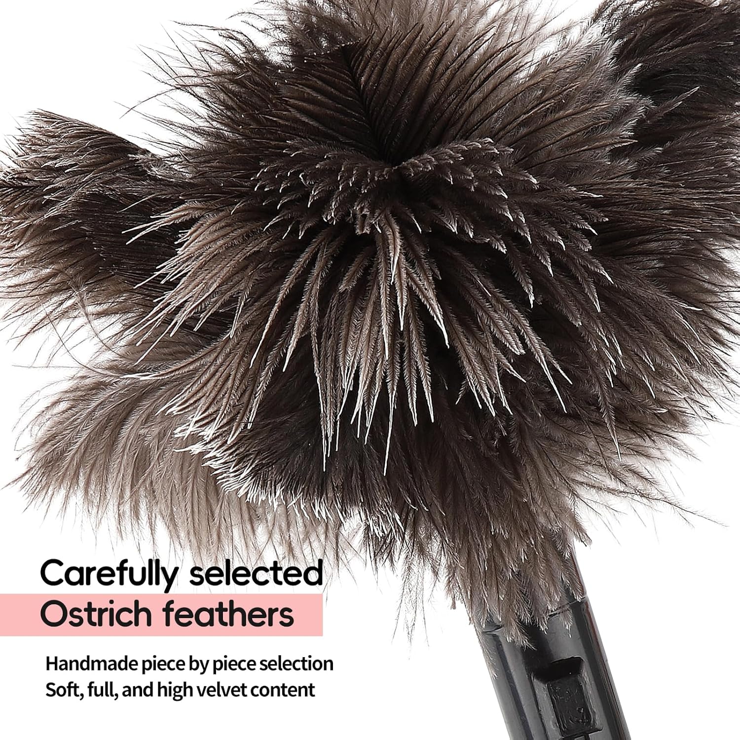 Retractable Feather Duster-Genuine Ostrich Feathers,Anti-Static,Reusable Eco-Friendly Handheld Cleaning for Keyboard,Home,Car,Office(10 to 15 Inches) 12Pack