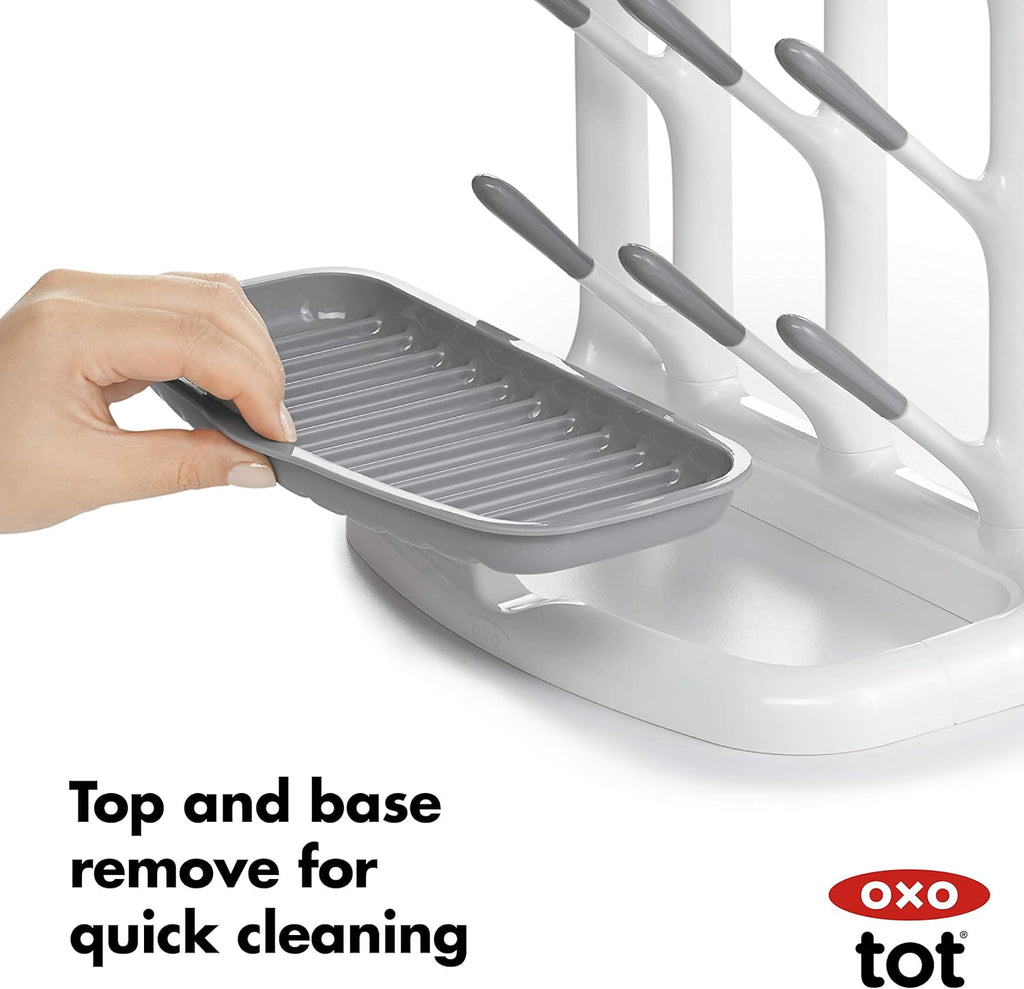 OXO Tot Space-Saving Bottle Drying Rack, Baby Bottle Organizer for Countertop