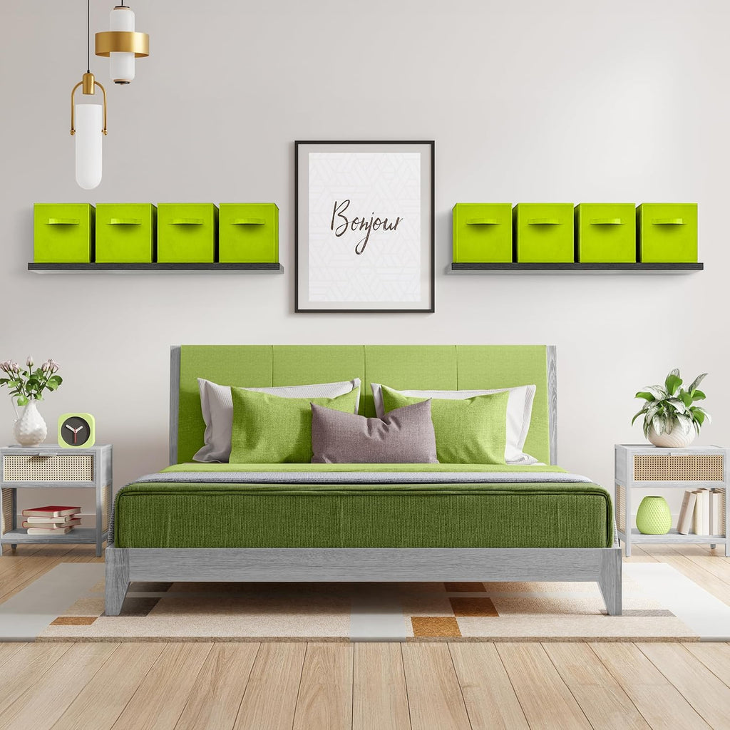 Sorbus 13 Inch Storage Bins - Sturdy Collapsible Fabric Storage Cubes with Handle - 8 Foldable Baskets for Organizing Clothes, Toys, Books - Storage Baskets for Shelves, Closets