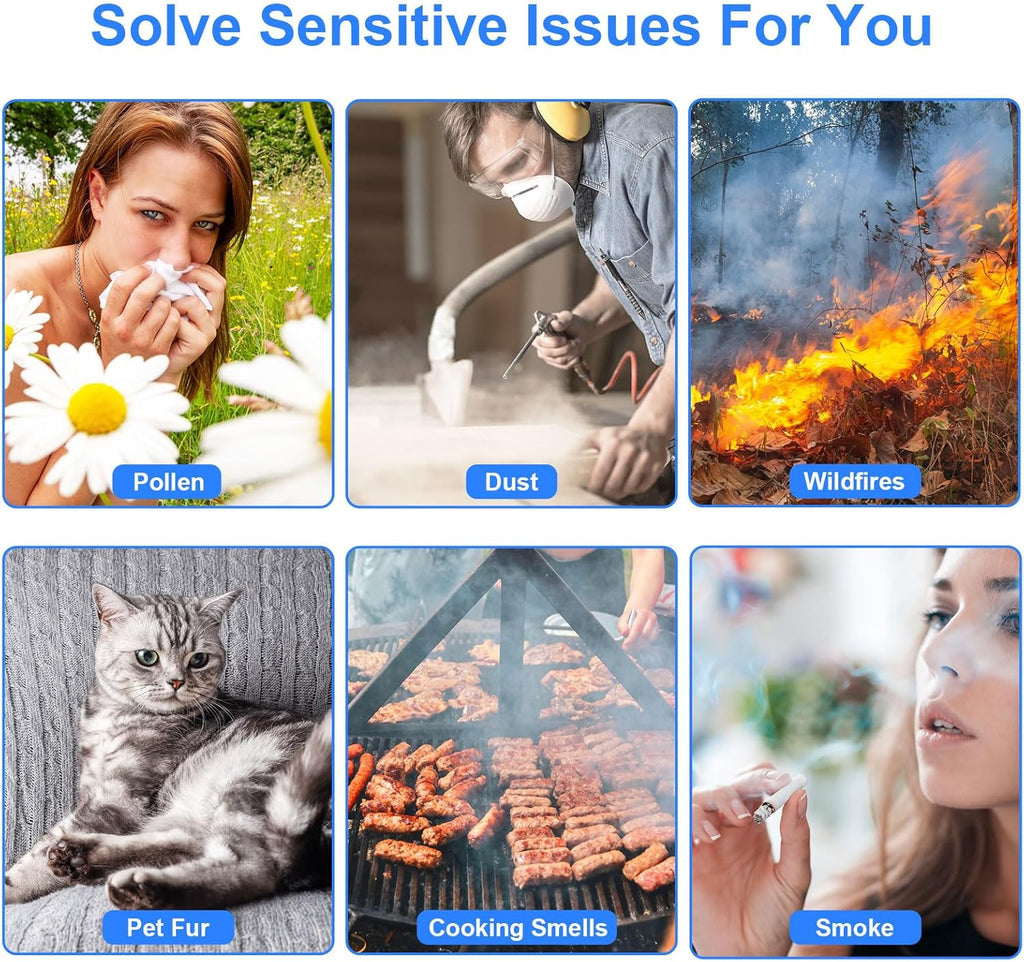 HPA300 HEPA Filter Replacement for Honeywell HPA300 Series Air Purifiers HPA300,Compatible HPA300/304/8350/300VP/3300b/5300 Series, 3 Filters and 6 Pre-cut Activated Carbon Filter (3 Pack)