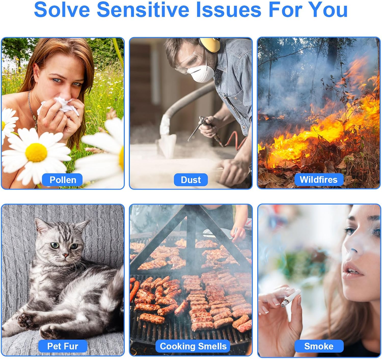 HPA300 HEPA Filter Replacement for Honeywell HPA300 Series Air Purifiers HPA300,Compatible HPA300/304/8350/300VP/3300b/5300 Series, 3 Filters and 6 Pre-cut Activated Carbon Filter (3 Pack)