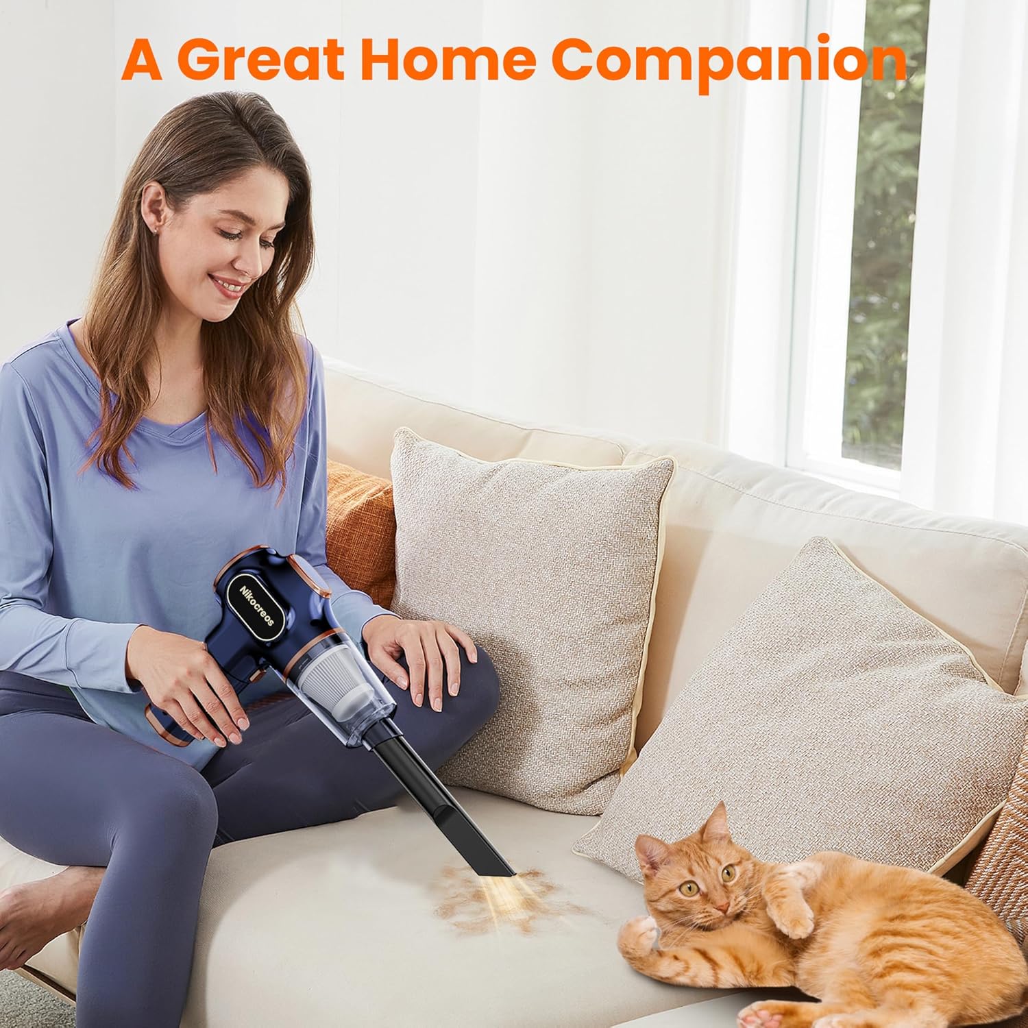 Portable Car Vacuum Cordless Mini Handheld Vacuums Cleaner Rechargeable with LCD Display and Multi-Nozzles, High Power Hand held Cleaners for Car, Home, Office, Sofa, Pet Hair,Keyboard