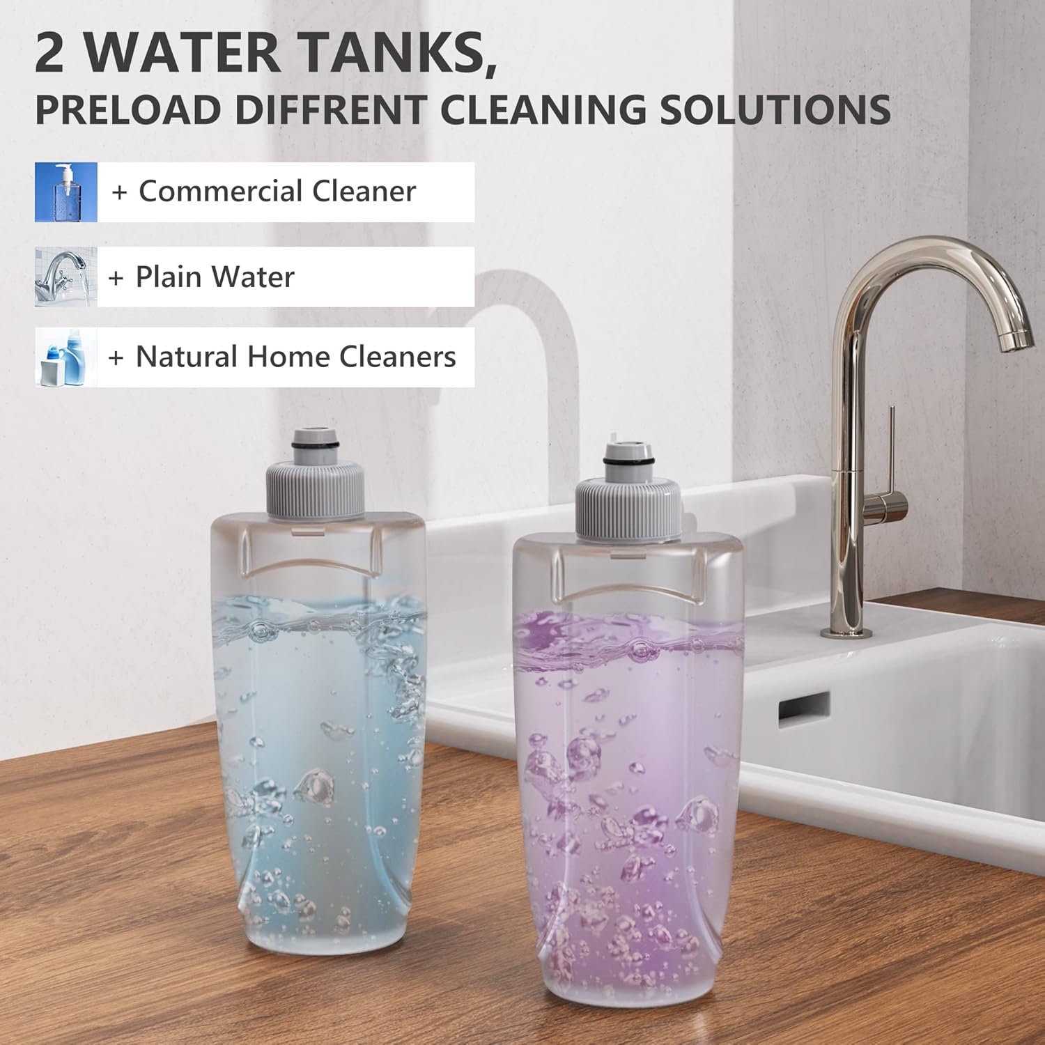 HOMTOYOU Spray Mop for Floor Cleaning: Wet Mop with 4 Washable Microfiber Pads and 2 Refillable Bottles for Hardwood Laminate Wood Vinyl Ceramic Tiles Home Kitchen