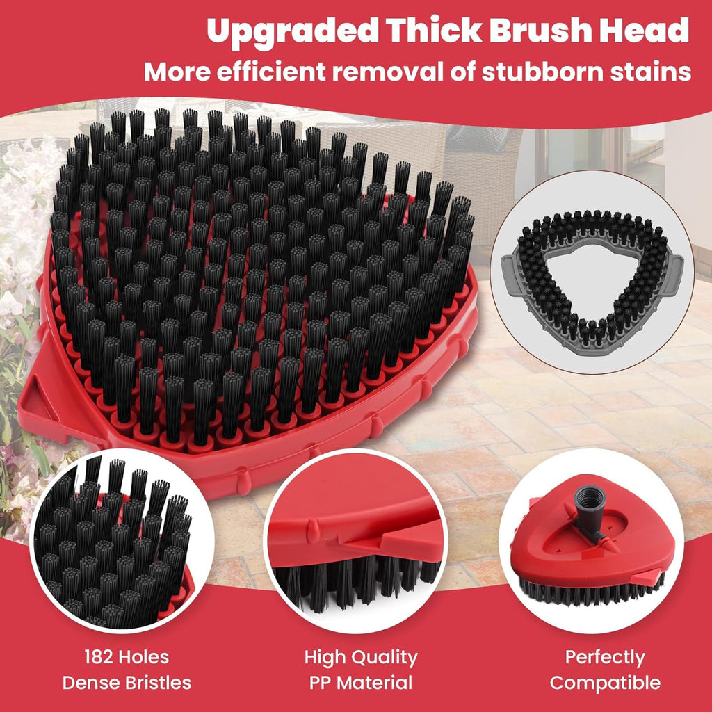 2 Pack Scrub Brush Attachment Compatible with O Cedar EasyWring Microfiber Spin Mop 1 Tank System, Upgraded Floor Scrubber Mop Replace Head, More Bristles Brush Heads for Kitchen, Deck and Bathroom