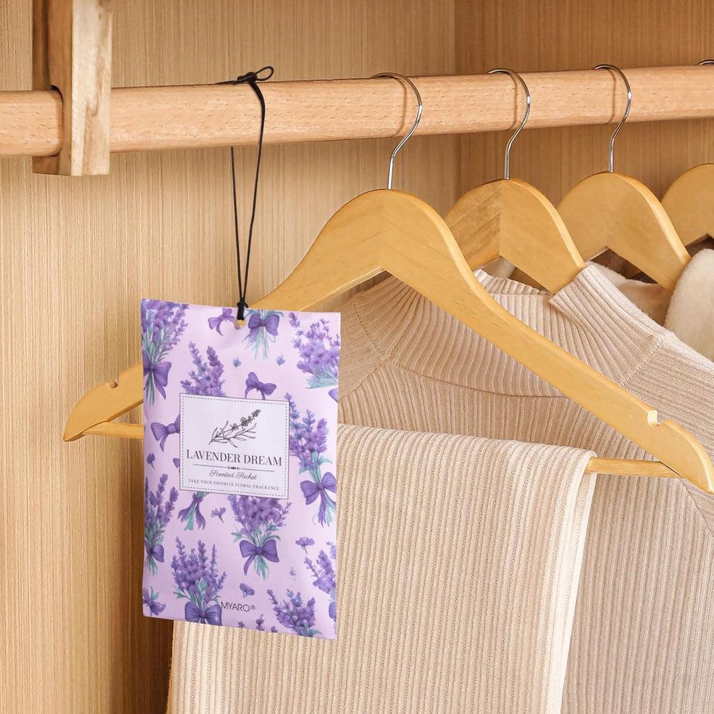 MYARO 20 Packs Fresh Lavender Sachets, Air Freshener for Drawer and Closet, Long-Lasting Sachets Bags Drawer deodorizers Fresh Scents, Home Fragrance for Lover