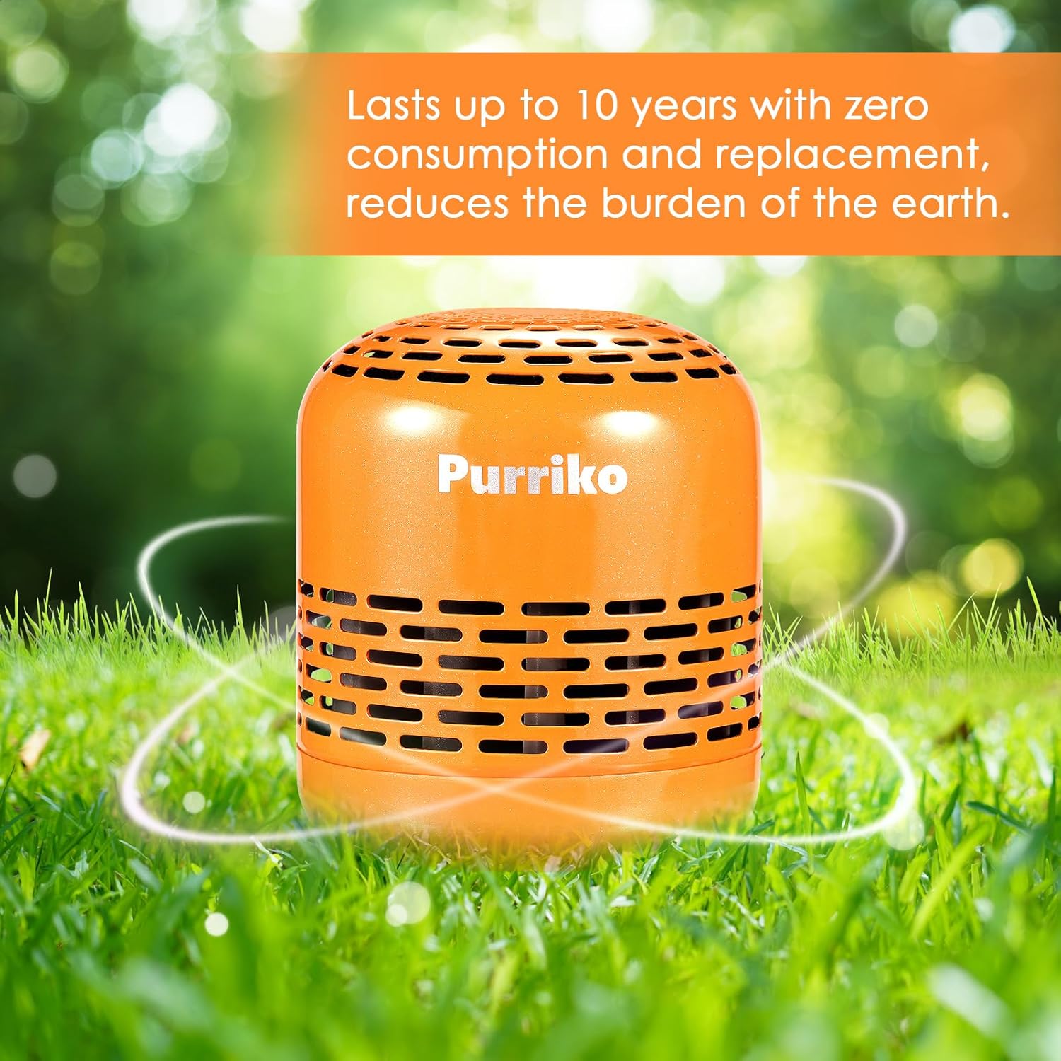 Purriko Refrigerator Deodorizer,Lasts up to 10 Years,Refrigerator Odor Eliminator,Fridge Deodorizer,More Effective Than Baking Soda Bamboo Air Purifying Bags,Orange