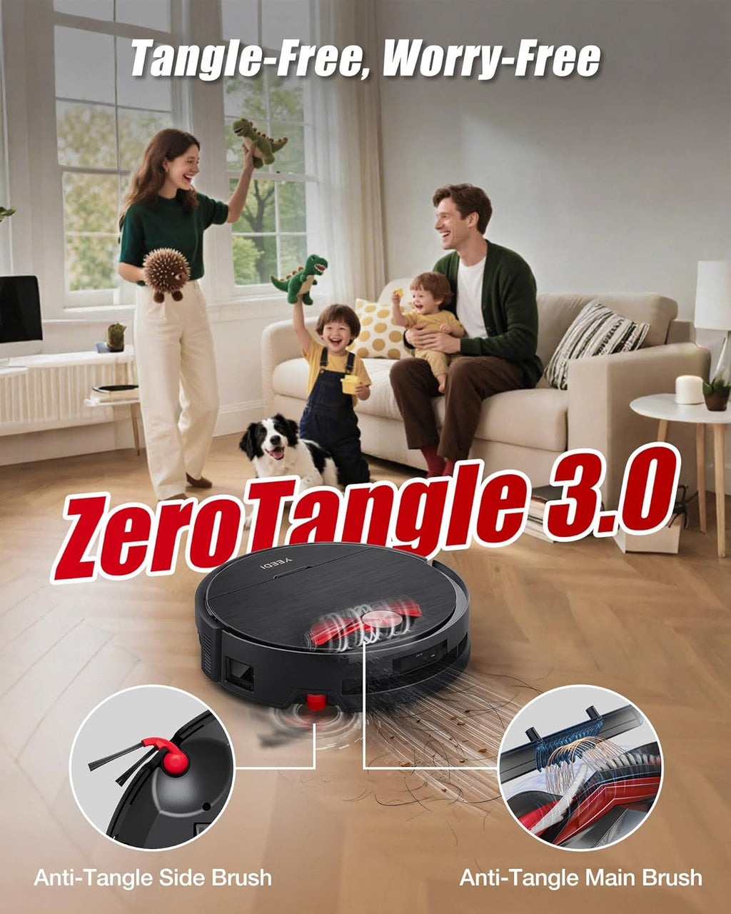 Yeedi S16 Plus Robot Vacuum & Mop with Automatic Omni Station, Blast 16,600Pa Suction, OZMO Roller Self-Wash Mopping, ZeroTangle 3.0, Triple Lift Floor Lift, AI-Powered Navigation and Mapping