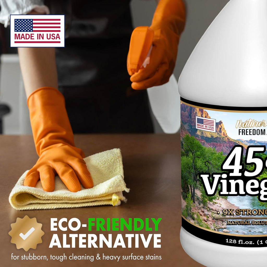 4 Gallons Extra Strength Vinegar 45% with Funnel – Industrial Strength Multi-Purpose Solution for Outdoor Use
