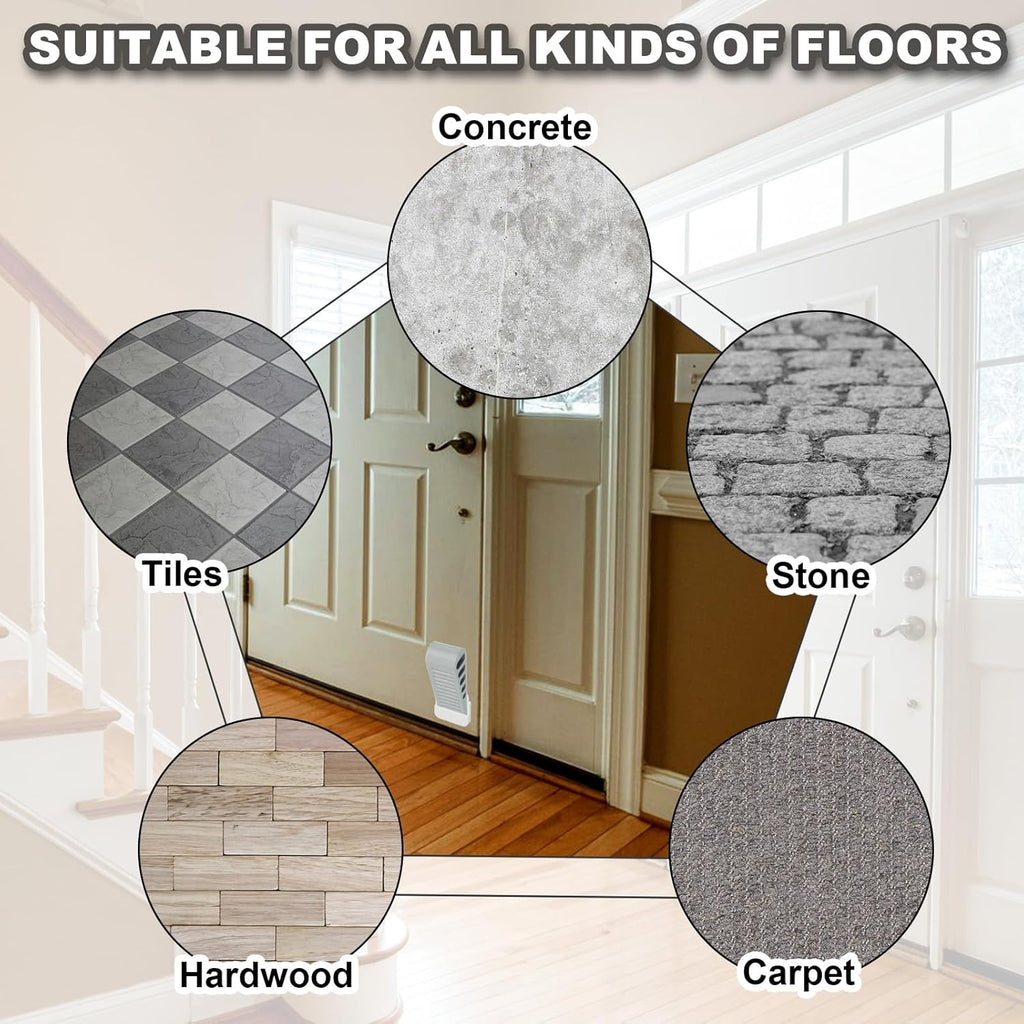 PATIKIL Rubber Door Stoppers for Bottom of Door, Door Wedge Stopper with Holder Sturdy Stackable Doorstop Wall Protector for Home Office Floor Concrete Tile, Gray