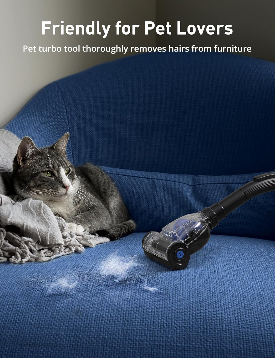 1700W Canister Vacuum Cleaner, 32Kpa Bagless Vacuum Cleaner, Multi-Cyclonic Filtration, 2 Anti-Allergen HEPA Filters, 3.5QT Dust Cup, 4 Tools, Corded Vacuum for Hard Floor, Pet Hair, Navy Blue