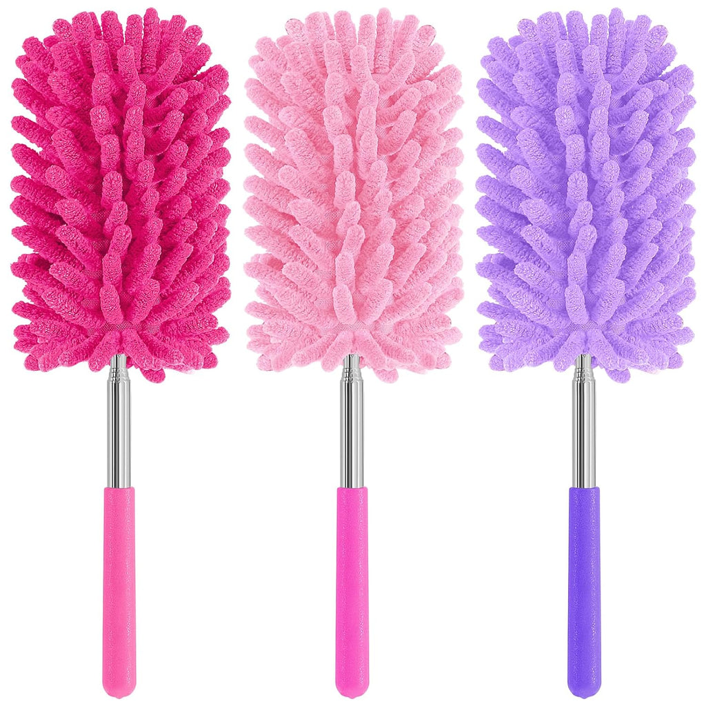 Mini Duster for Cleaning, 360° Bendable Hand Dusters with Extension Pole, Washable Small Duster for Car Interior, Office, Furniture