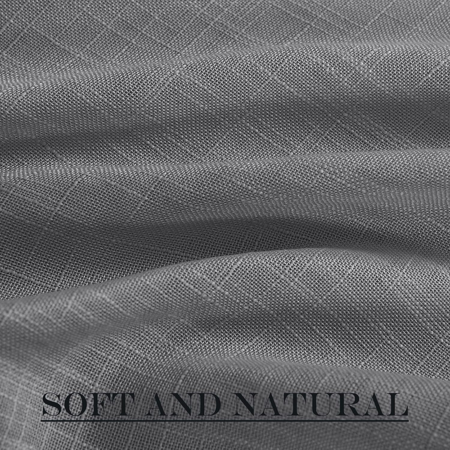 NICETOWN Sheer Door Curtains for Front Back Patio Glass Door, Farmhouse Light Filtering Window Treatment Window Covering with Asjustable Tiebacks, 26" Wide x 72" Length, Dark Grey, 1 Panel