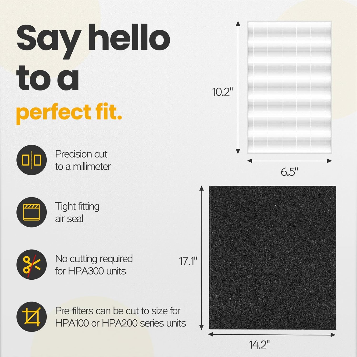 HPA300 HEPA Filter Replacement Compatible with Honeywell Air Purifier HPA300 Series, HPA300, HPA304, HPA8350, HPA300VP, HPA3300b, HPA5300