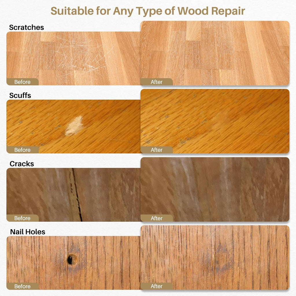 Wood Repair Wax Crayons, 12 Colors Wood Repair Wax Pens Furniture Touch Up Markers, Wood Crayons for Scratches, Scuffs, Cracks, Nail Holes