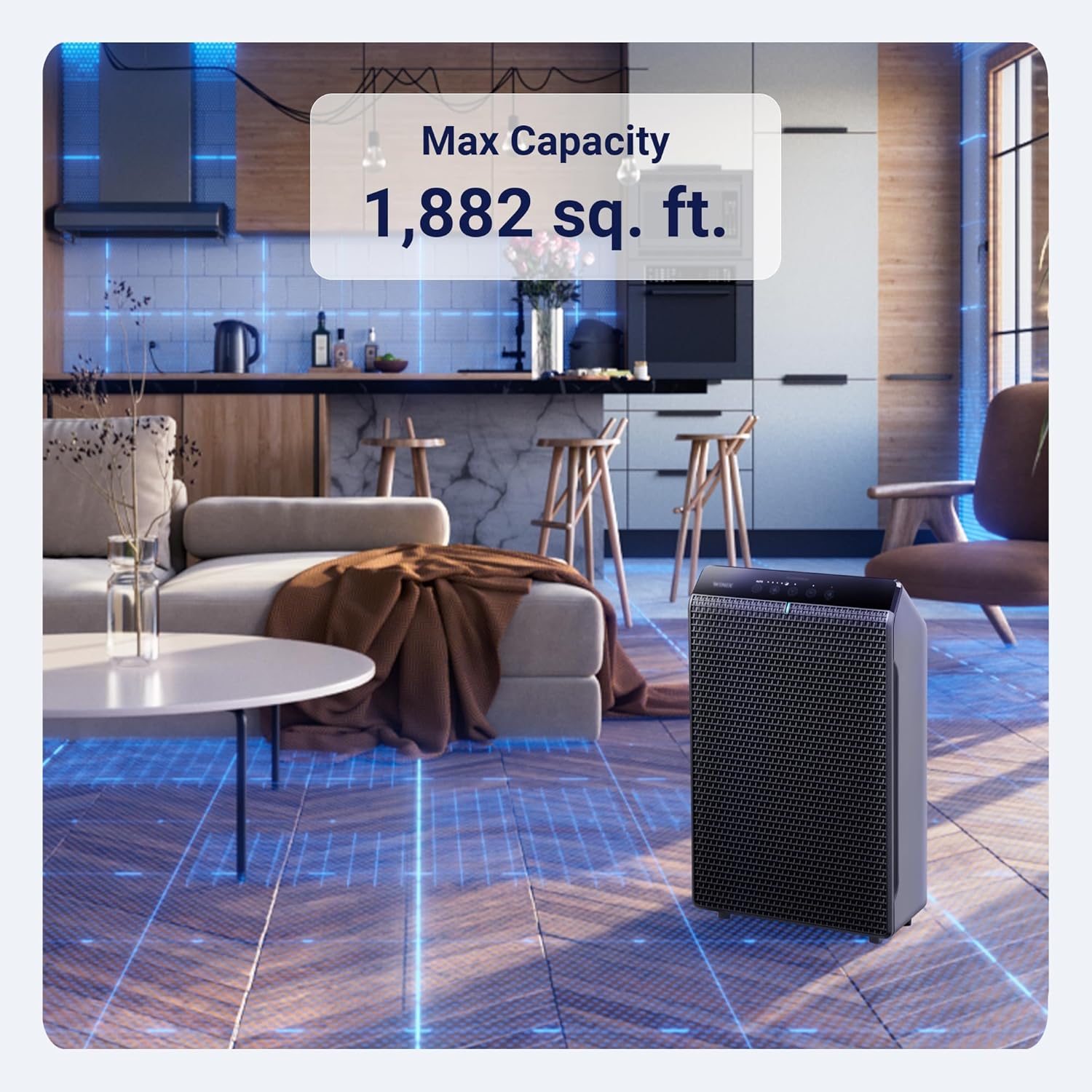 WINIX 5520 Air Purifier for Home Large Room Up to 1882 Ft² in 1 Hr With Air Quality Monitor, True HEPA, High Deodorization Carbon Filter and Auto Mode, Captures Pet Allergies, Smoke, Dust.