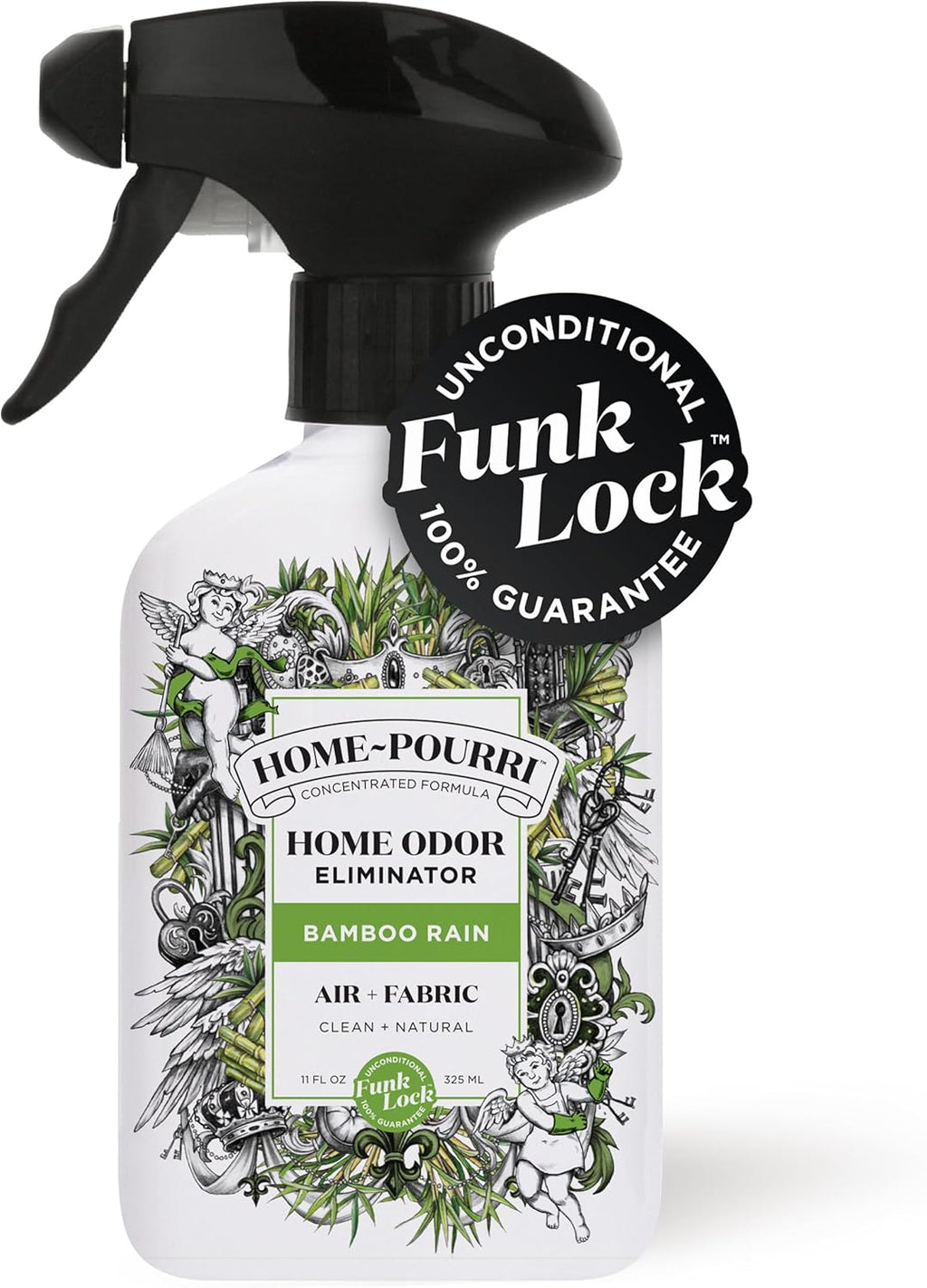 Home-Pourri Air + Fabric Multi-Purpose Odor Freshener Spray, Bamboo Rain, 11 Fl Oz - Jasmine, Bamboo and Fresh Grass