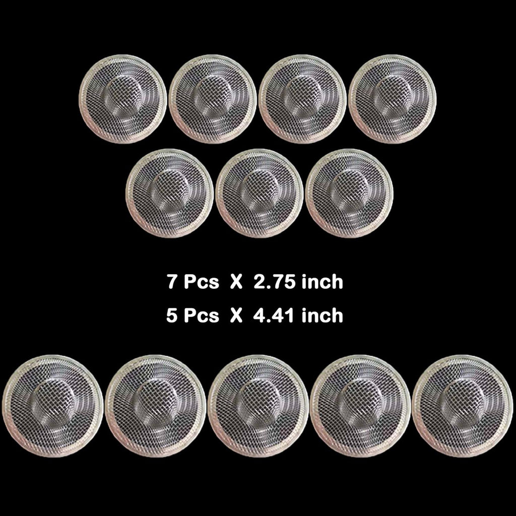 12PCS Stainless Steel Slop Basket Filter Trap, 2.75" & 4.41" Mesh Sink Drain Strainer Screen Bathroom Kitchen, Drain Mesh Basket Cover Hair Catcher for Lavatory RV Shower Floor Utility Drain