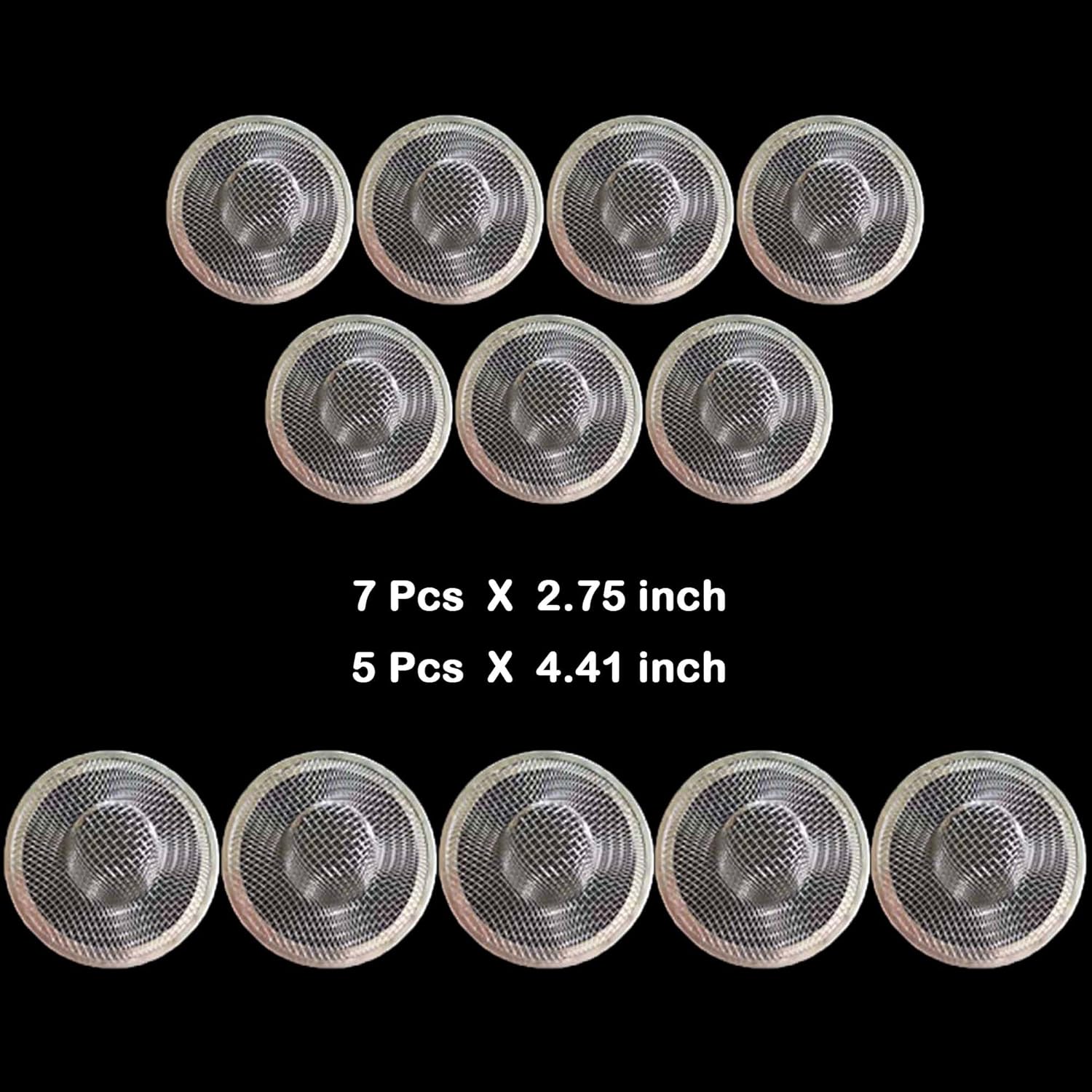 12PCS Stainless Steel Slop Basket Filter Trap, 2.75" & 4.41" Mesh Sink Drain Strainer Screen Bathroom Kitchen, Drain Mesh Basket Cover Hair Catcher for Lavatory RV Shower Floor Utility Drain