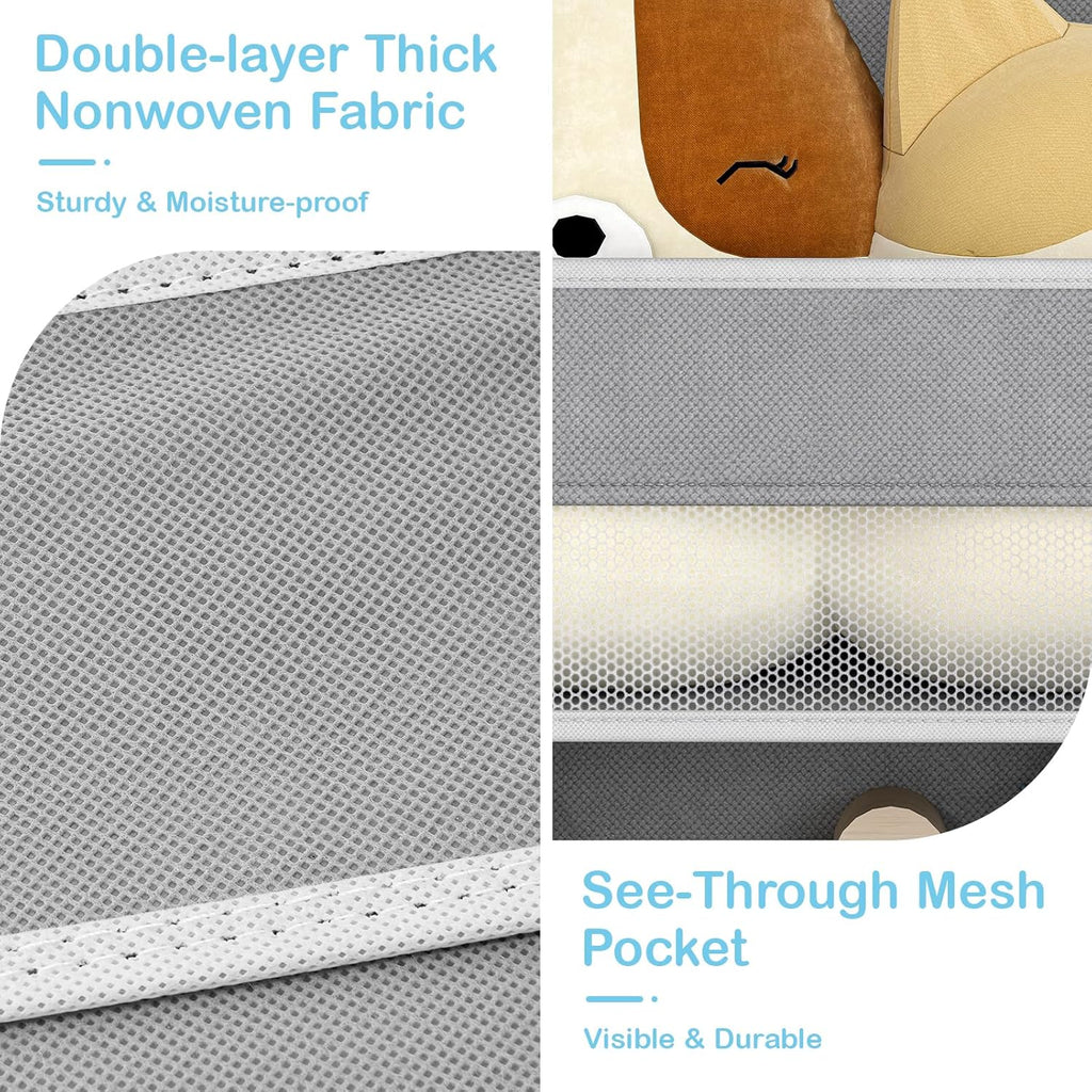 LAMU 5 Tier Over the Door Organizer Hanging, 5 Large Pockets and 10 Side Pockets Behind Door Storage for Baby Toys, 44lbs Back of Door Organizers Shelf for Closet, Nursery and Bathroom, 1 Pack (Grey)