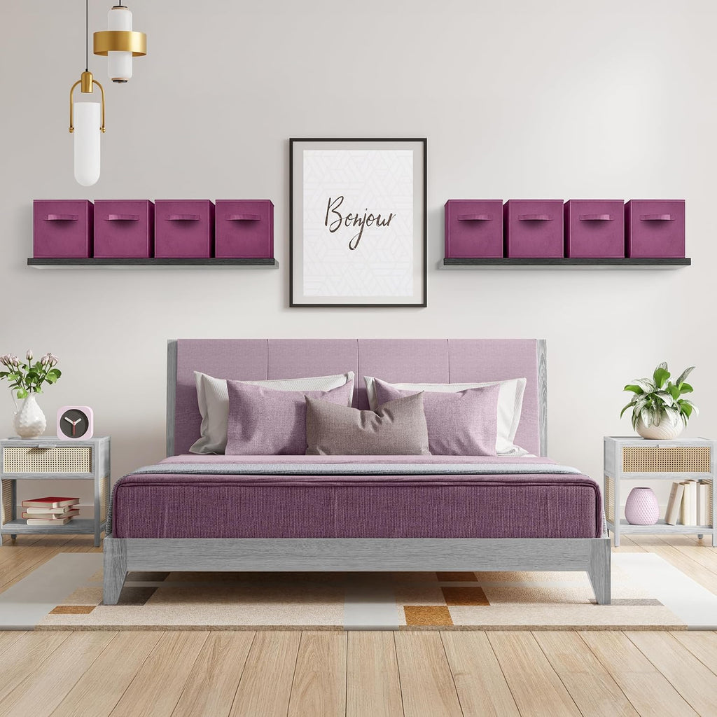 Sorbus Fabric Storage Cubes - 8 Foldable Storage Bins for Organizing Pantry, Cubbies, Toy Box - Clothes Storage & Closet Organizer - 11 Inch Collapsible Cube Baskets for Shelves with Handle