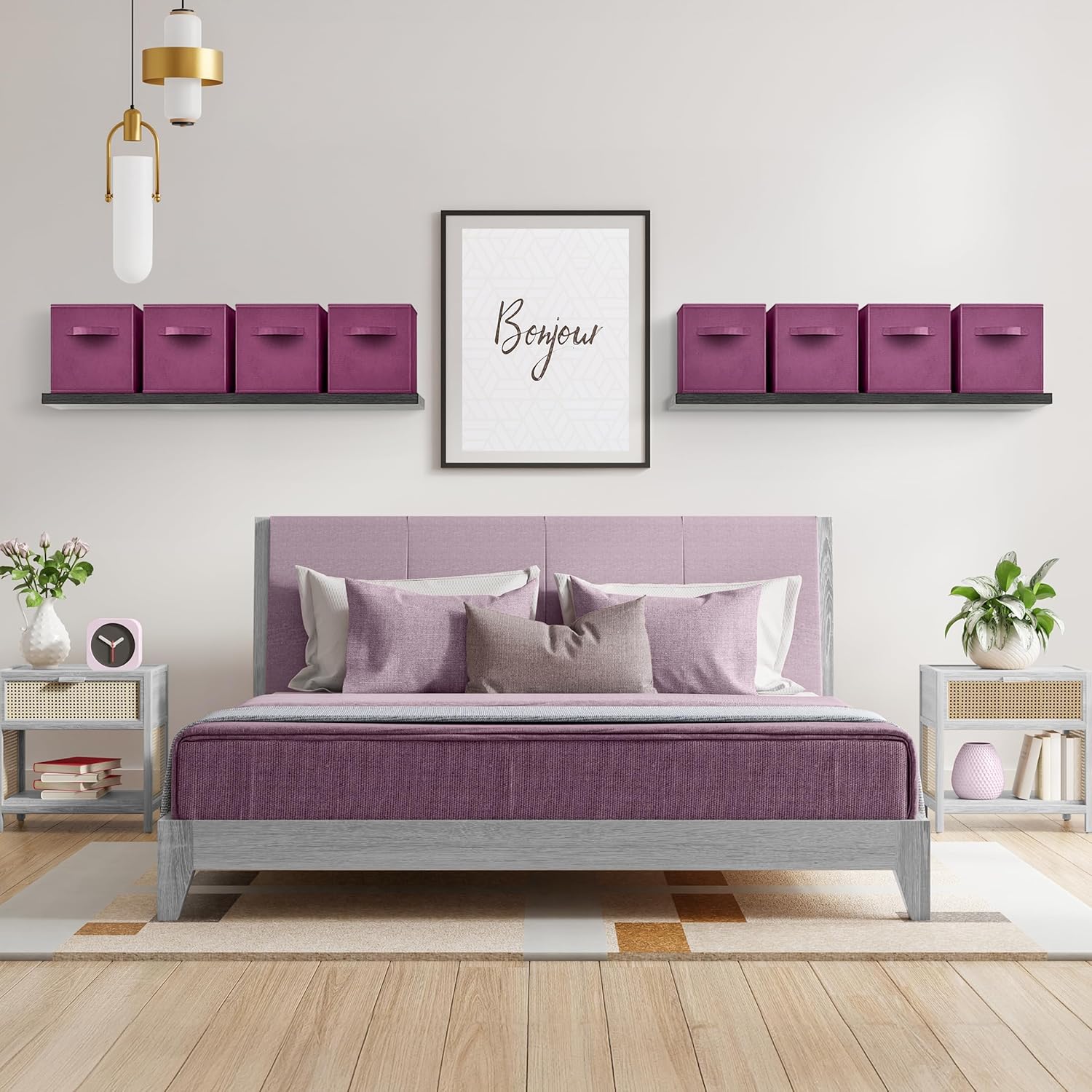 Sorbus Fabric Storage Cubes - 8 Foldable Storage Bins for Organizing Pantry, Cubbies, Toy Box - Clothes Storage & Closet Organizer - 11 Inch Collapsible Cube Baskets for Shelves with Handle