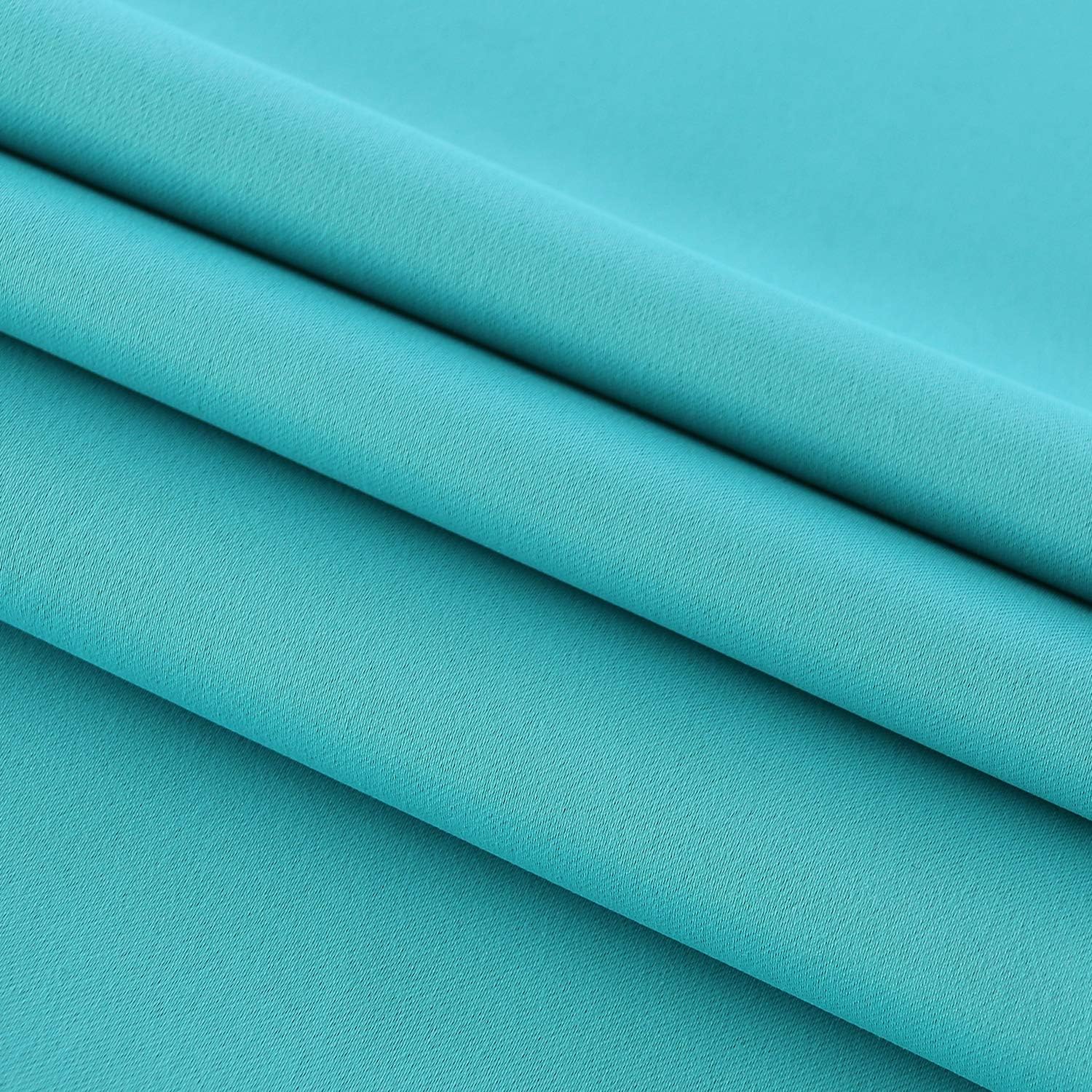 DWCN French Door Curtains – Rod Pocket Thermal Blackout Curtain for Doors with Glass Window, Kitchen and Patio Doors for Privacy, 23 X 72 Inch Length, 1 Curtain Panel with Tieback, Turquoise