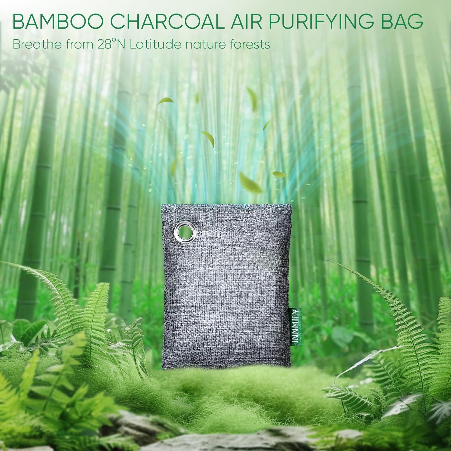 Activated Charcoal Odor Absorber, 8 Pack w Hooks Nature Odor Eliminator for Strong Odor, Bamboo Charcoal Air Purifying Bags, Moisture Absorbers for Fresh Home Car Closet Pet, Smoke Smell Deodorizer