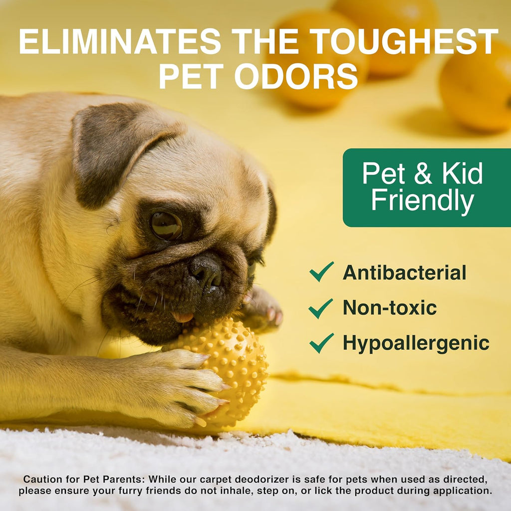 Good Natured Brand | Carpet Deodorizer & Freshener Powder | 70 oz Pet Odor Eliminator for Strong Odor & Pet Urine | Fresh Natural Lemon & Eucalyptus Scent | Safe for Homes with Pets