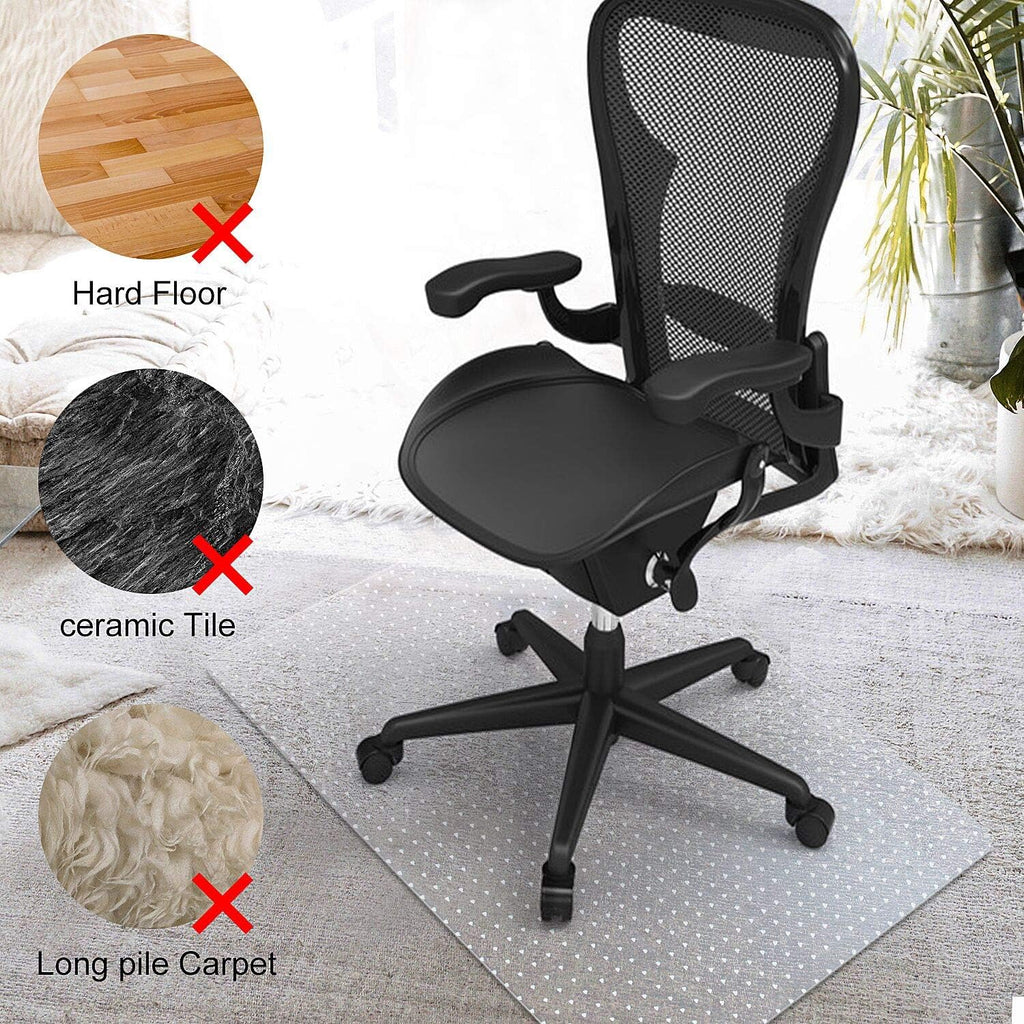 Kuyal Desk Chair Mat for Carpet, 36'' x 48'' Rectangle Transparent Mats for Chairs Good for Desks, Office and Home, Easy Glide, Protects Floors for Low and No Pile Carpeted Floors