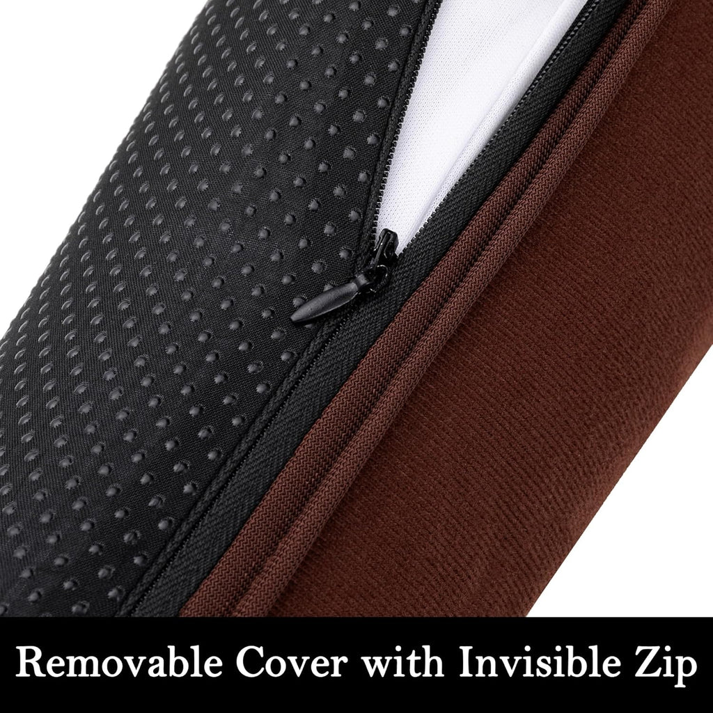 Sunolga 32" Door Draft Stopper Blocks Hot and Cold Air with Removable Washable Cover for Gaps Up to 3", All-Season Seal for Noise, Door Sweep for Bottom of Door and Window, Home Essentials, Coffee