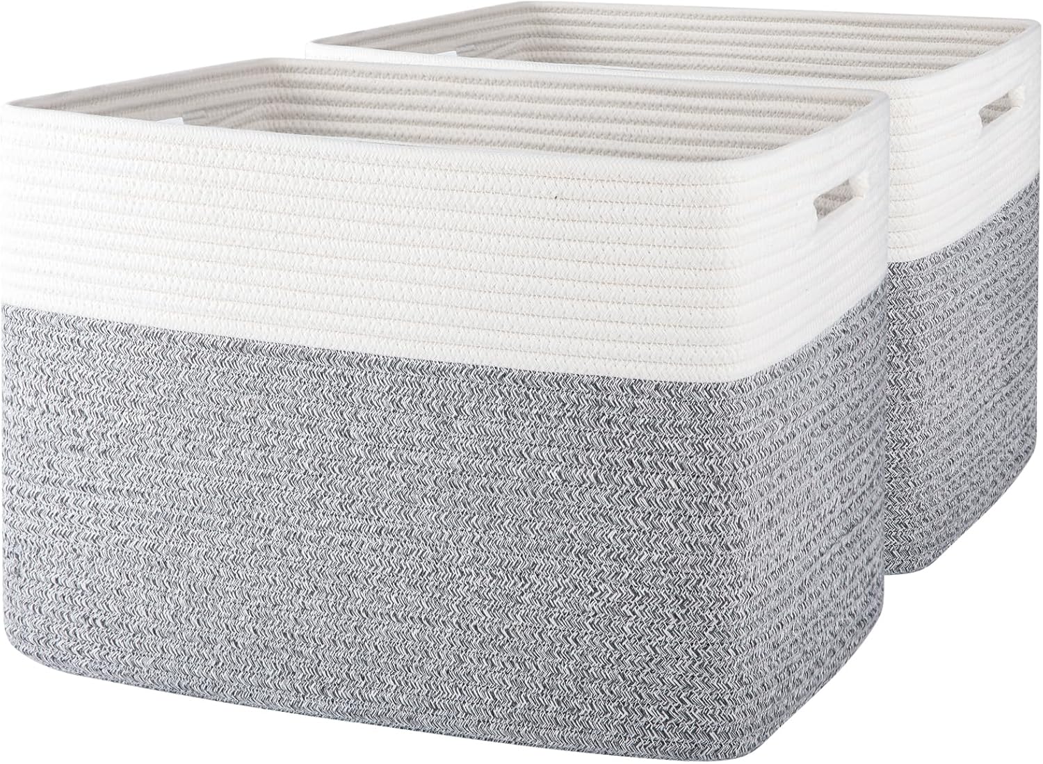 OIAHOMY Storage baskets for Shelf, Toy Storage Basket, Collapsible Storage Bins, Blanket Basket Living Room, Closet Storage for Bedroom, 16.5 x 13 x 12 Inches-Pack of 2-Brown