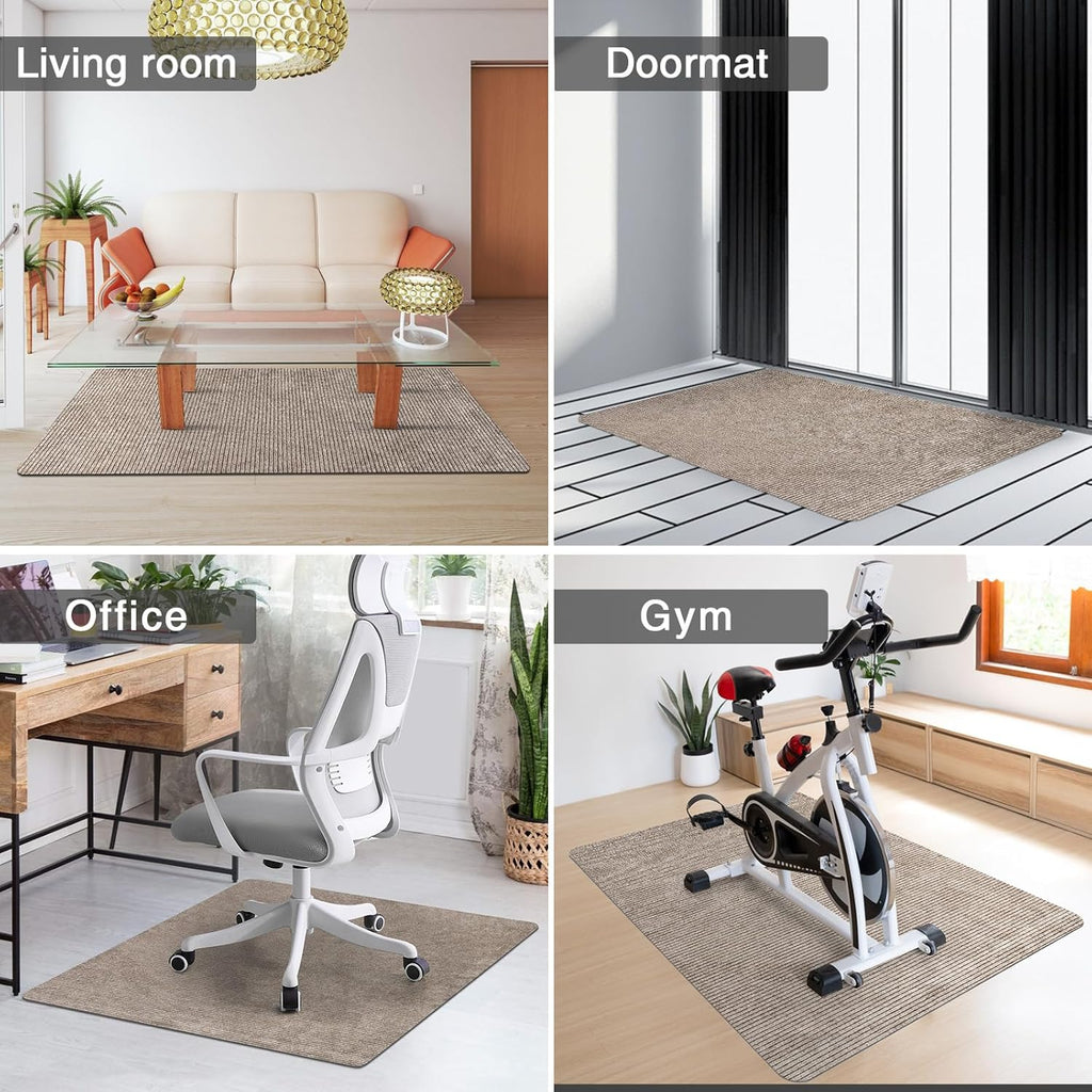 Placoot Desk Chair Mat for Hardwood Floor Corduroy Surface 1/6" Thick 55"x35" Office Chair Mat for Rolling Chairs-100% Large Anti-Slip Backing Under Desk Low-Pile Office Rug Floor Mat for Office/Home