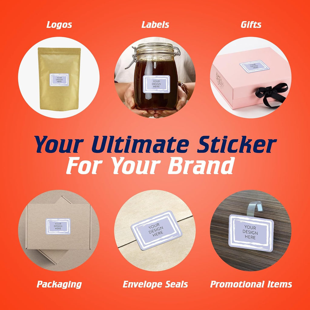 100 Custom Vinyl Stickers - Upload Your own Image, Text, Design, Logo - Personalized Logo Labels for Handmade, Packaging, Bottle, Jars, Candle, Brand Stickers (Lavender, 3x2)