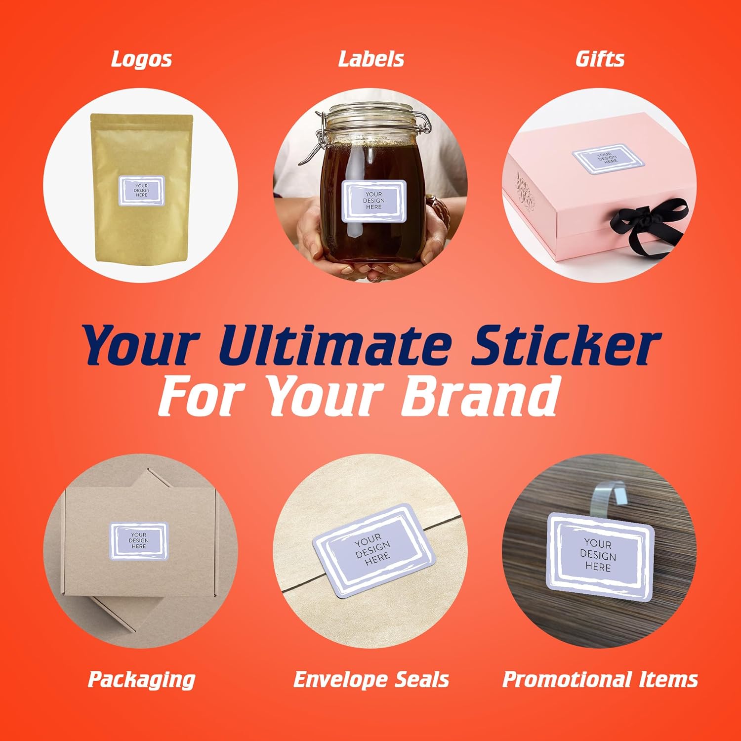 100 Custom Vinyl Stickers - Upload Your own Image, Text, Design, Logo - Personalized Logo Labels for Handmade, Packaging, Bottle, Jars, Candle, Brand Stickers (Lavender, 3x2)