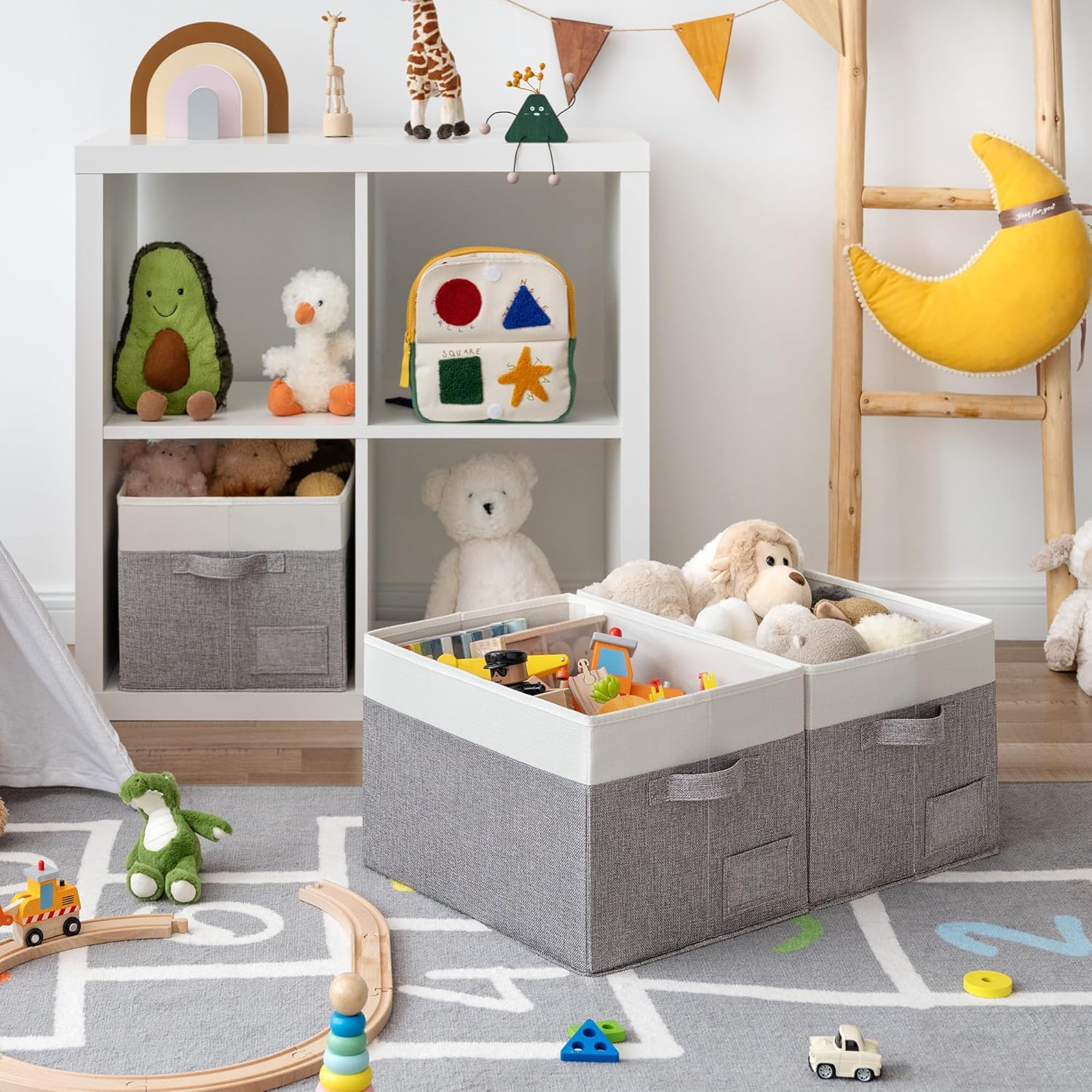 GRANNY SAYS Storage Baskets for Shelves, Fabric Storage Bins for Clothes, Closet Organization Bins, Collapsible Storage Bins with Handles, Decorative Storage Box, Extra Large, 3-Pack