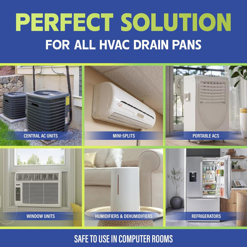 200 Tablets AC Drain Line Cleaner- No-Residue, Water-Soluble, Fast-Acting Pan Treatment for HVAC, Window Units, Mini-Splits, Dehumidifiers and Refrigerators System Maintenance