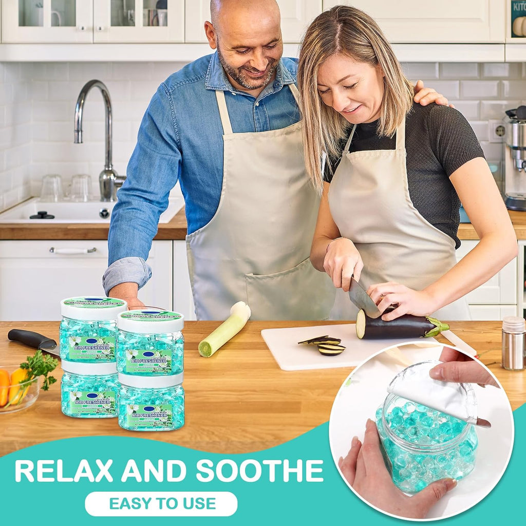 12 Pcs Air Freshener Gel Bulk Odor Eliminator Gel Beads 8 oz Long Lasting Air Freshener Beads Eliminates Odors in Home Bathrooms, Cars, Boats, Rvs and Pet Areas(Jasmine)