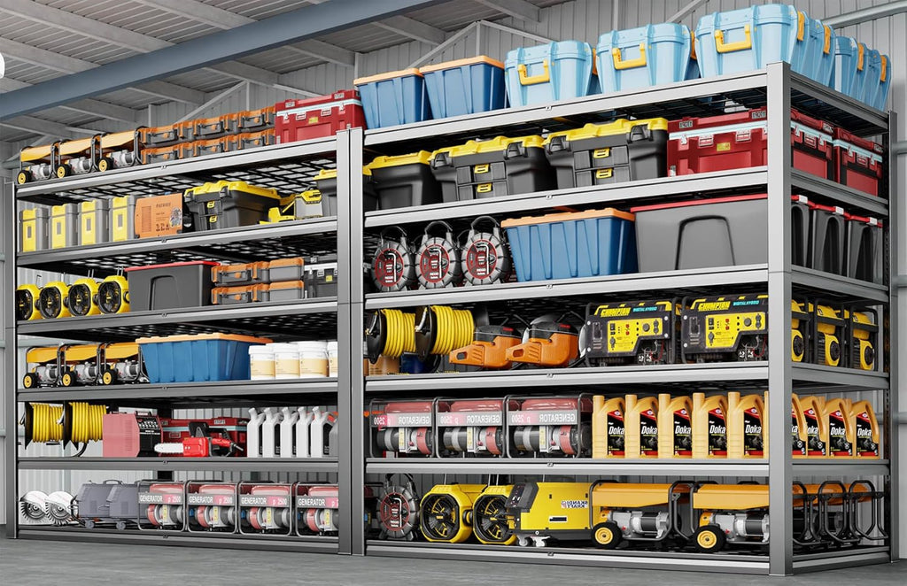 60" Wide Heavy Duty Garage Shelving Adjustable 6 Tier Garage Storage Shelves 3900LBS Metal Shelving Unit Industrial Utility Shelf, 84" H x 60" W x 24" D, 2 Pack