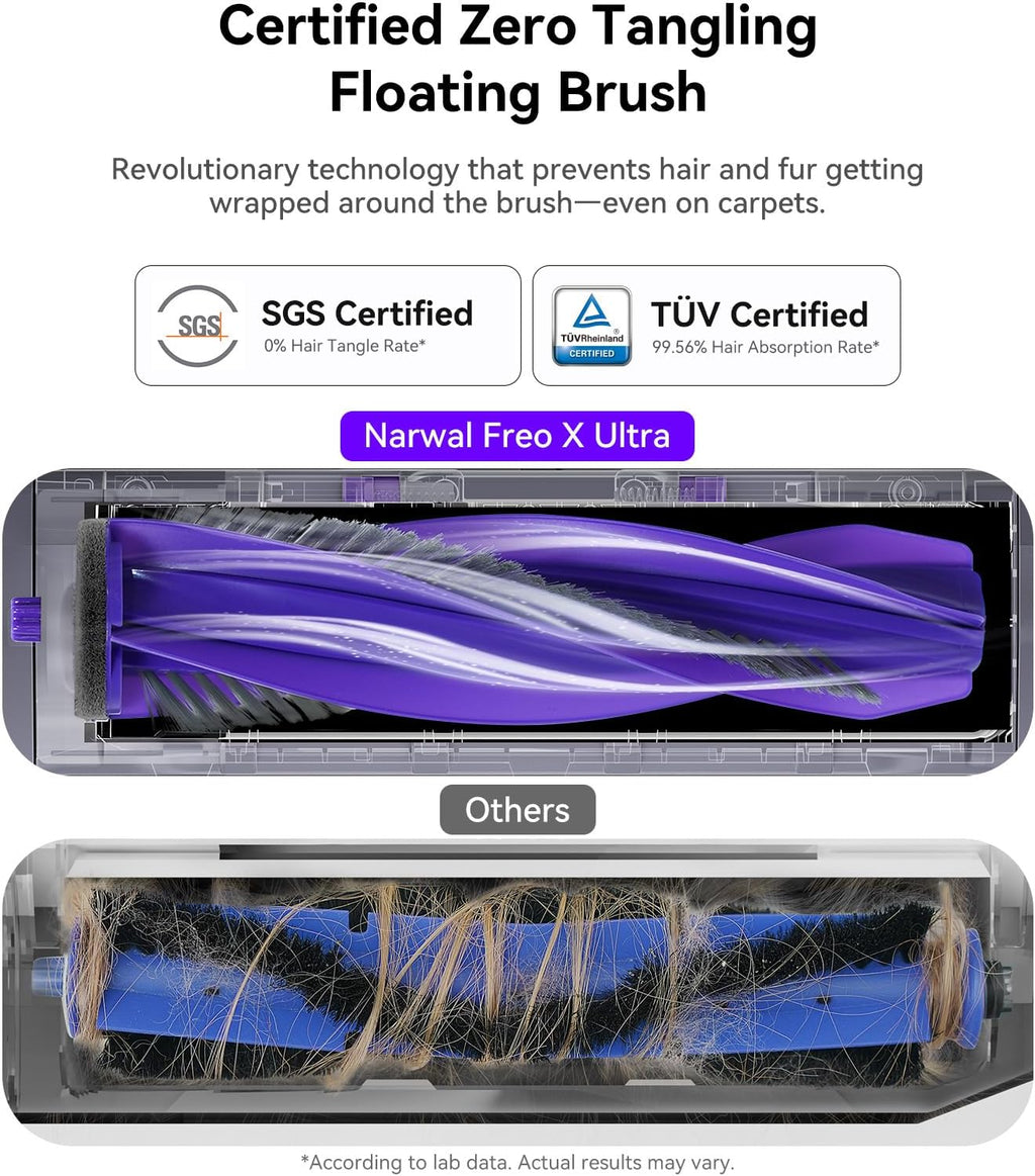 NARWAL Freo X Ultra Robot Vacuum and Mop Combo, 8200Pa Robot Mop & Vacuum, Auto MopDrying/Washing, Self-Empty, Zero-Tangling,DirtSenserm, Maintenance-Free Base Station, Self-Contained Dust Processing