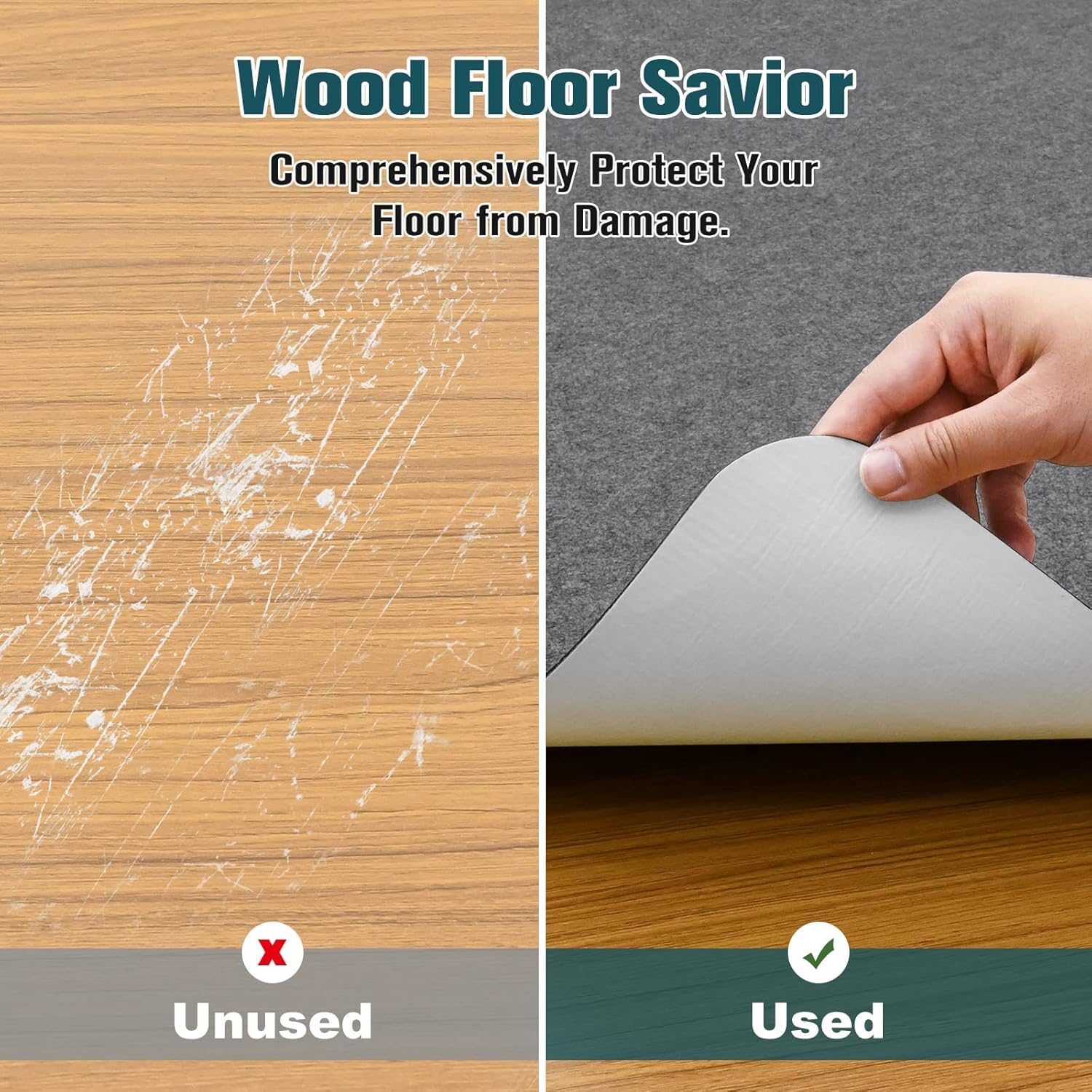 Placoot Desk Chair Mat for Hardwood Floor & Tile 55"x35" Office Chair Mat for Rolling Chairs Large Anti-Slip-Recyclable Material Computer Chair Mat Rug for Office/Home