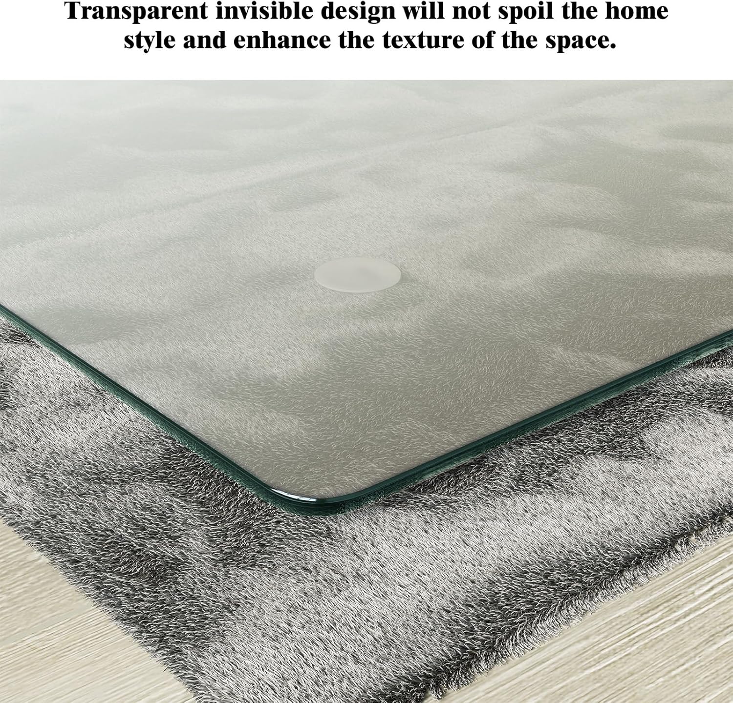 Koonmi Tempered Glass Chair Mat for Hardwood Floors & Carpets, 46" x 55“ Transparent Heavy Duty Office Floor Protector with Noise-Free Gliding Shatterproof for Home Office Desk