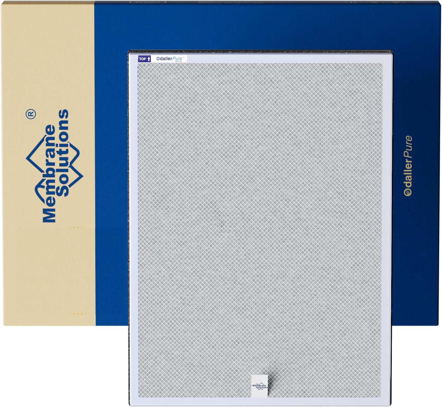 Membrane Solutions MSA3/MSA3S Genuine Smoke Removal Air Purifier Filter Replacement 1 Pack, Upgraded 6-in-1 H13 True HEPA Filter with OdallerPure Technology