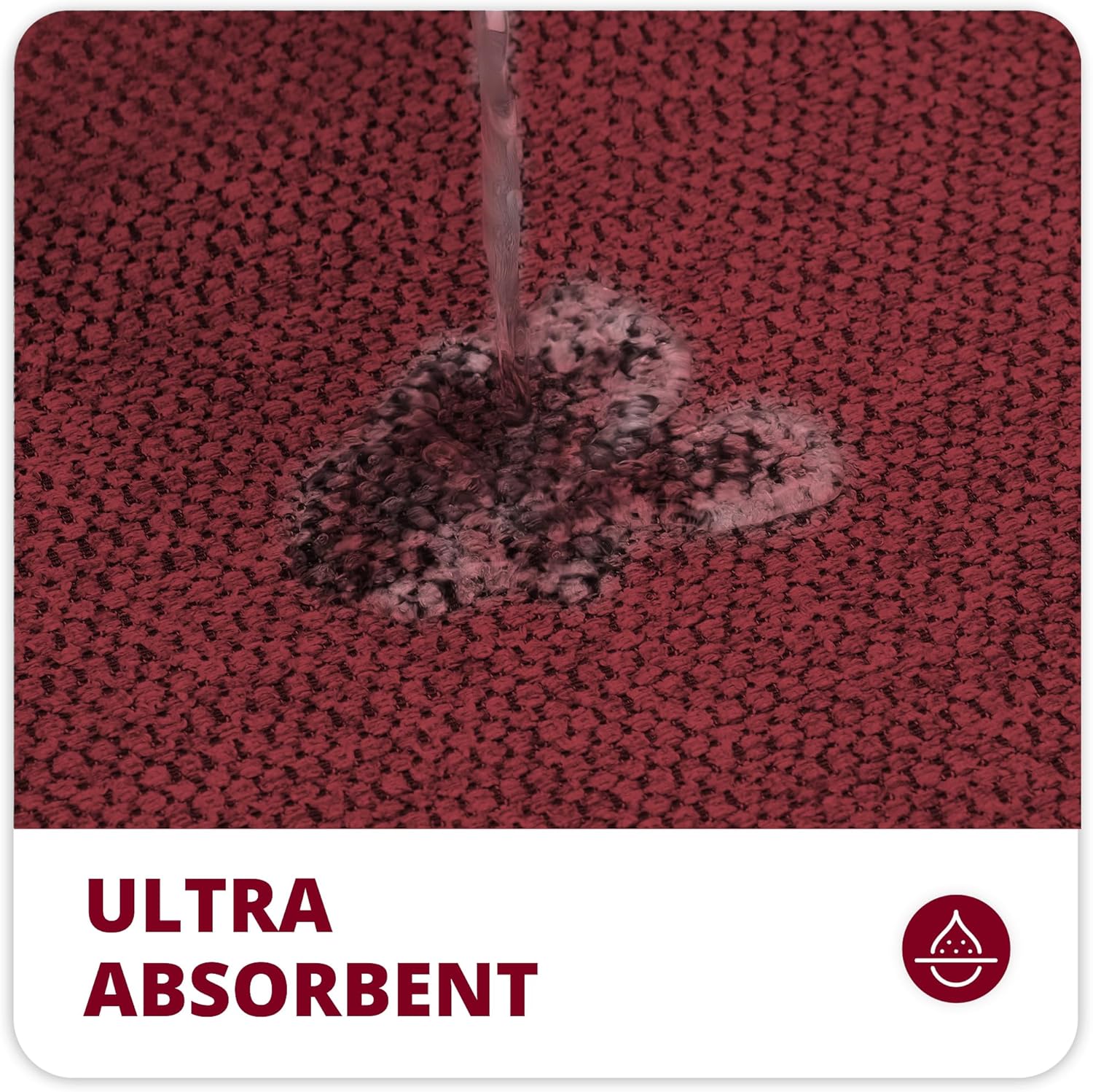 Bathroom Rugs Set 2 Pieces,Thin Bathroom Mats,Toilet Rugs,Quick Dry,Non-Slip,Machine Washable,Low Pile,Absorbent Bath Mats,Shower,Sink,Home Decor Accessories.Red,1'5"x2'3"+1'8"x2" U Shape