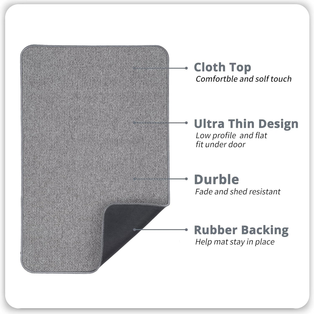 Bath Mat,Ultra Thin Bathroom Runner Rugs,Large Bath Mats for Bathroom,Quick Dry,Non-Slip,Machine Washable,Low Pile,Bath Rug,Shower Outside,Sink,Home Decor Accessories.Grey,1'5"x2'11"（17x35inch）