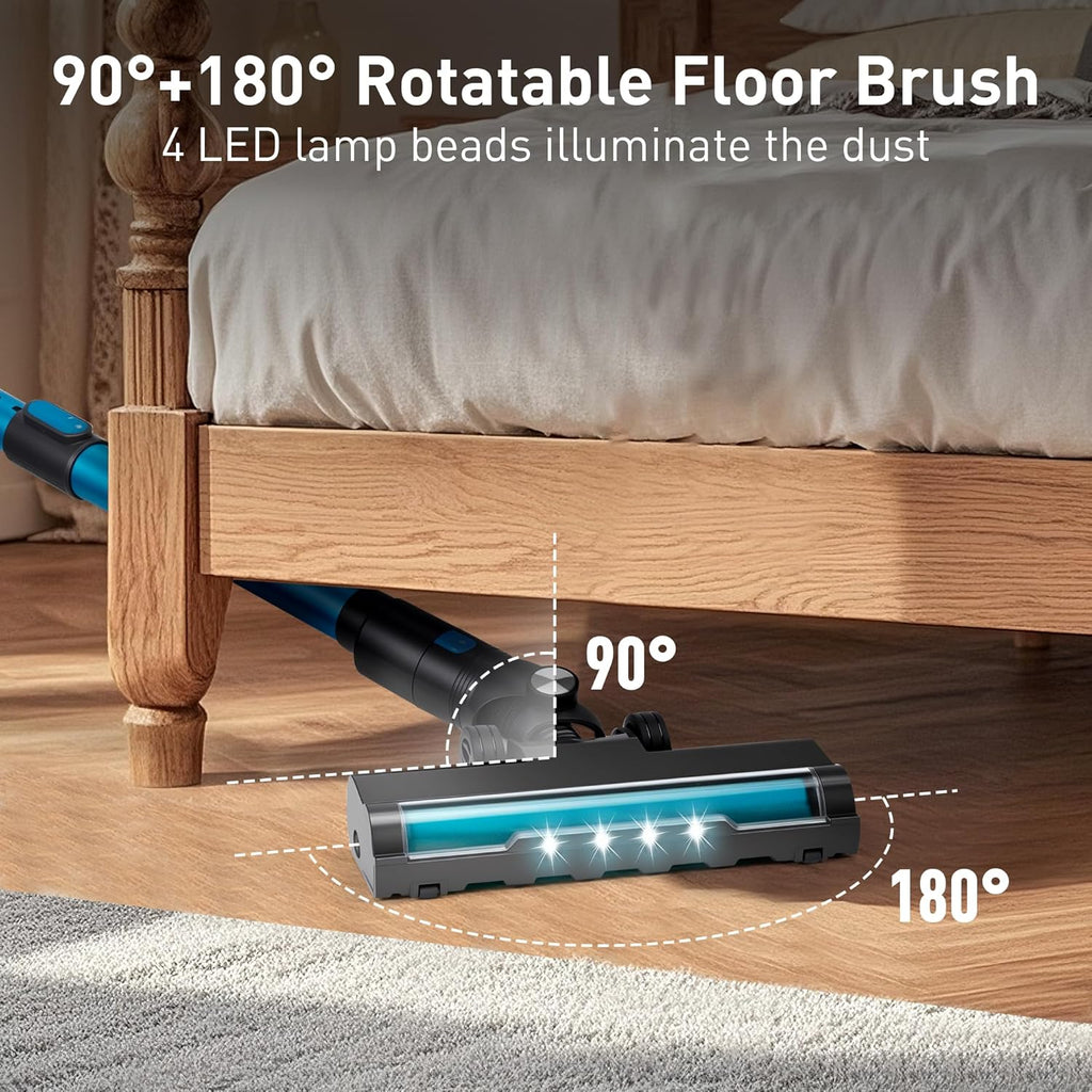 250W 25KPa Suction Cordless Vacuum Cleaner, 6-in-1 Lightweight Stick Vacuum with LED Display, 45 Mins Runtime for Hard Floor, Carpet, Pet Hair, Car Cleaning