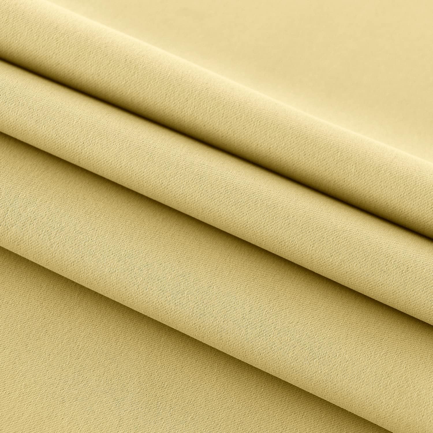 DWCN French Door Curtains – Rod Pocket Thermal Blackout Curtain for Doors with Glass Window, Kitchen and Patio Doors for Privacy, 25 X 40 Inches Long, 1 Curtain Panel with Tieback, Light Yellow