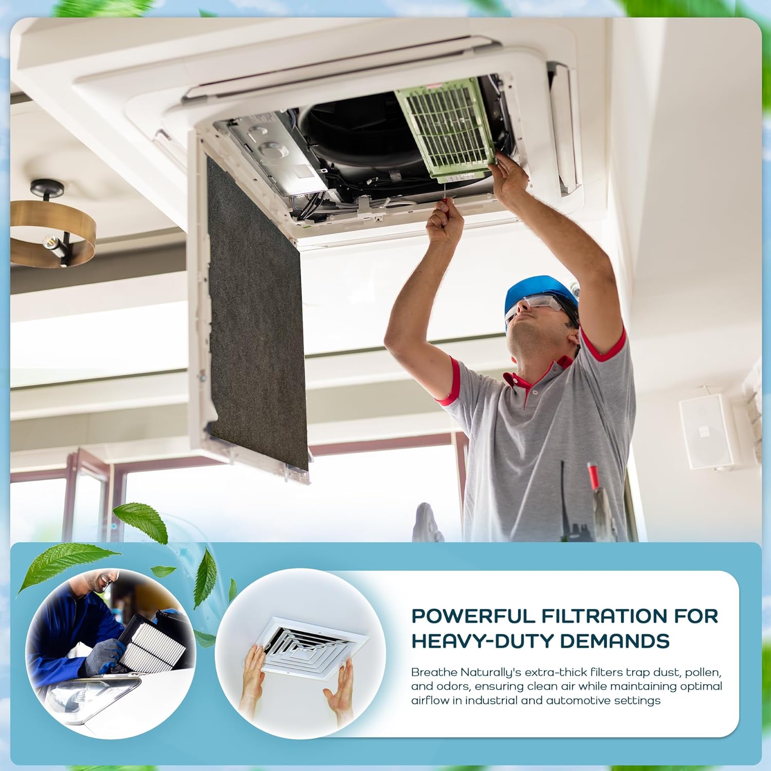 Breathe Naturally "R" Replacement Air Filters Compatible with Honeywell Air Purifier HPA300, HPA200 and HPA100 Series - True Honeywell HEPA Filter for Home Purifiers -7.5"x10.25"x1.5" (3 HEPA Filters)