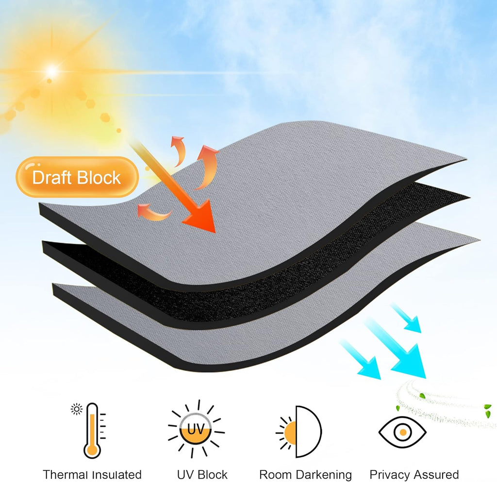 RYB HOME Small Window Curtains - Light Block Privacy Portable Drapes for Bedroom Kitchen Cabinet Kid Basement RV Curtains, Wide 29 x Long 36 per Panel, Silver Grey, 2 Pcs